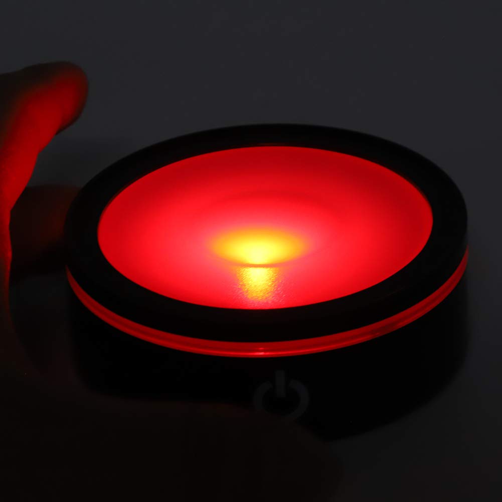 GLOGLOW LED Display Base - Multi Mode Touch Crystal Light Base for Merchandise Display, Black Sphere & Flat LED Stand - Perfect for Jewelry, Collectibles & Home Decor Showcase