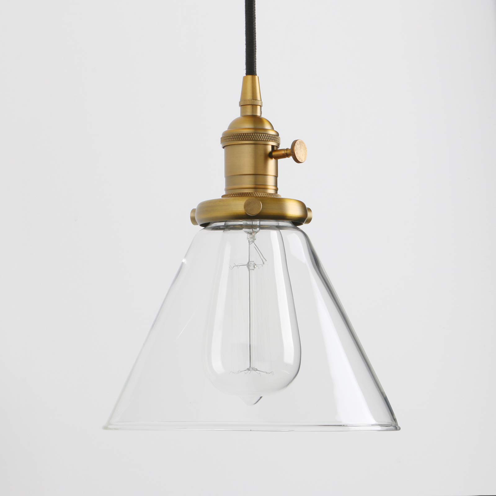 Vintage Rustic Industrial 3-Light Kitchen Island Chandelier - Triple Head Pendant Ceiling Light with Clear Glass Shade - Perfect for Farmhouse, Loft & Industrial Style Dining Rooms
