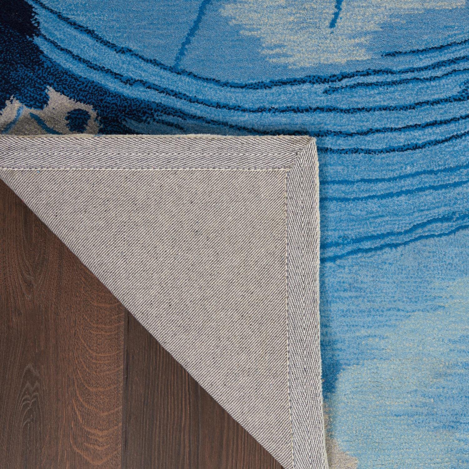 Nourison Symmetry Abstract Blue Ivory 7'9