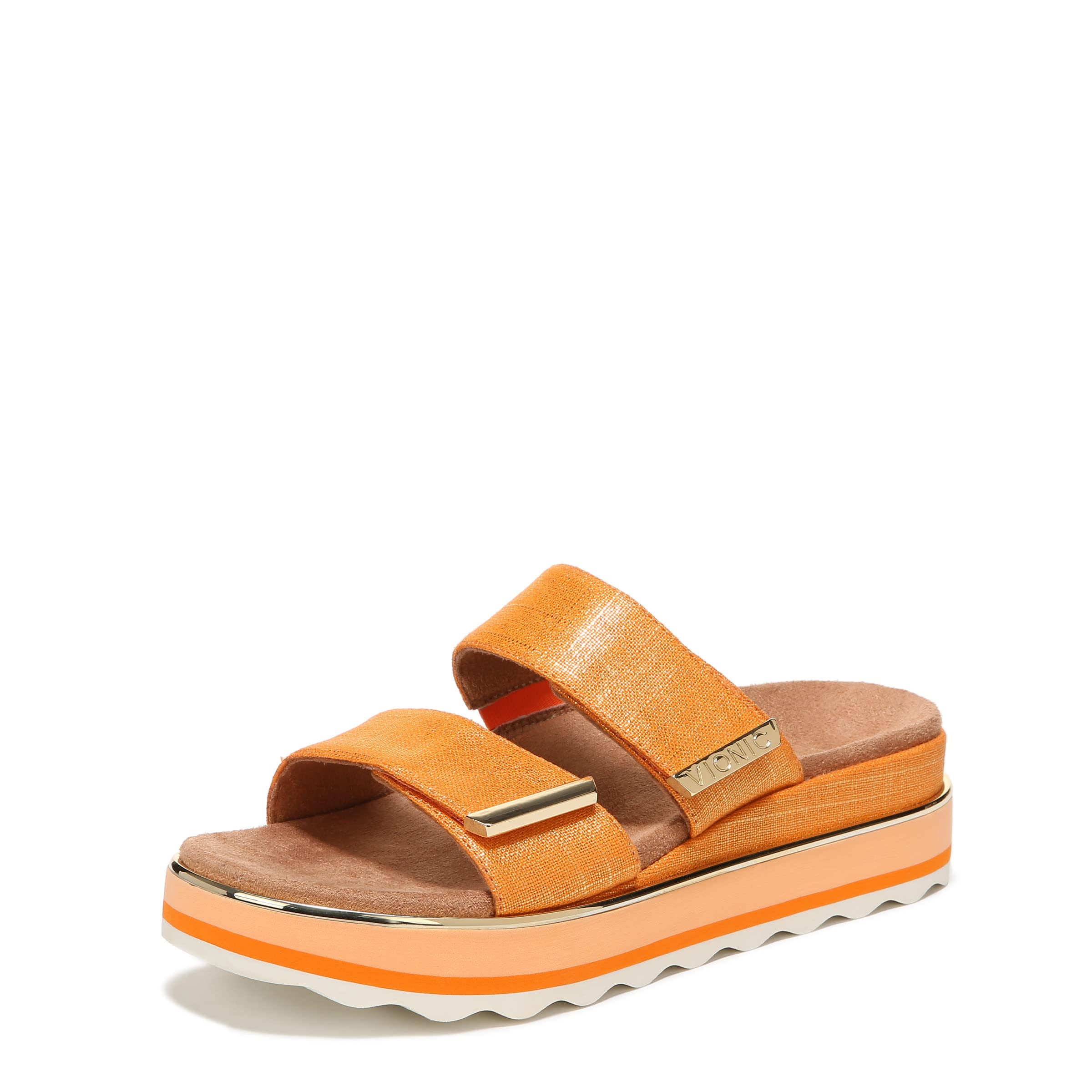 Vionic Women's Phoenix Brandie Slide Platform Sandal - Orthotic Arch Support Sandals with Cushioned Outsole | Slip-On Flatform Shoes for Women Sizes 5-11 | Perfect for Summer, Beach, and Casual Wear