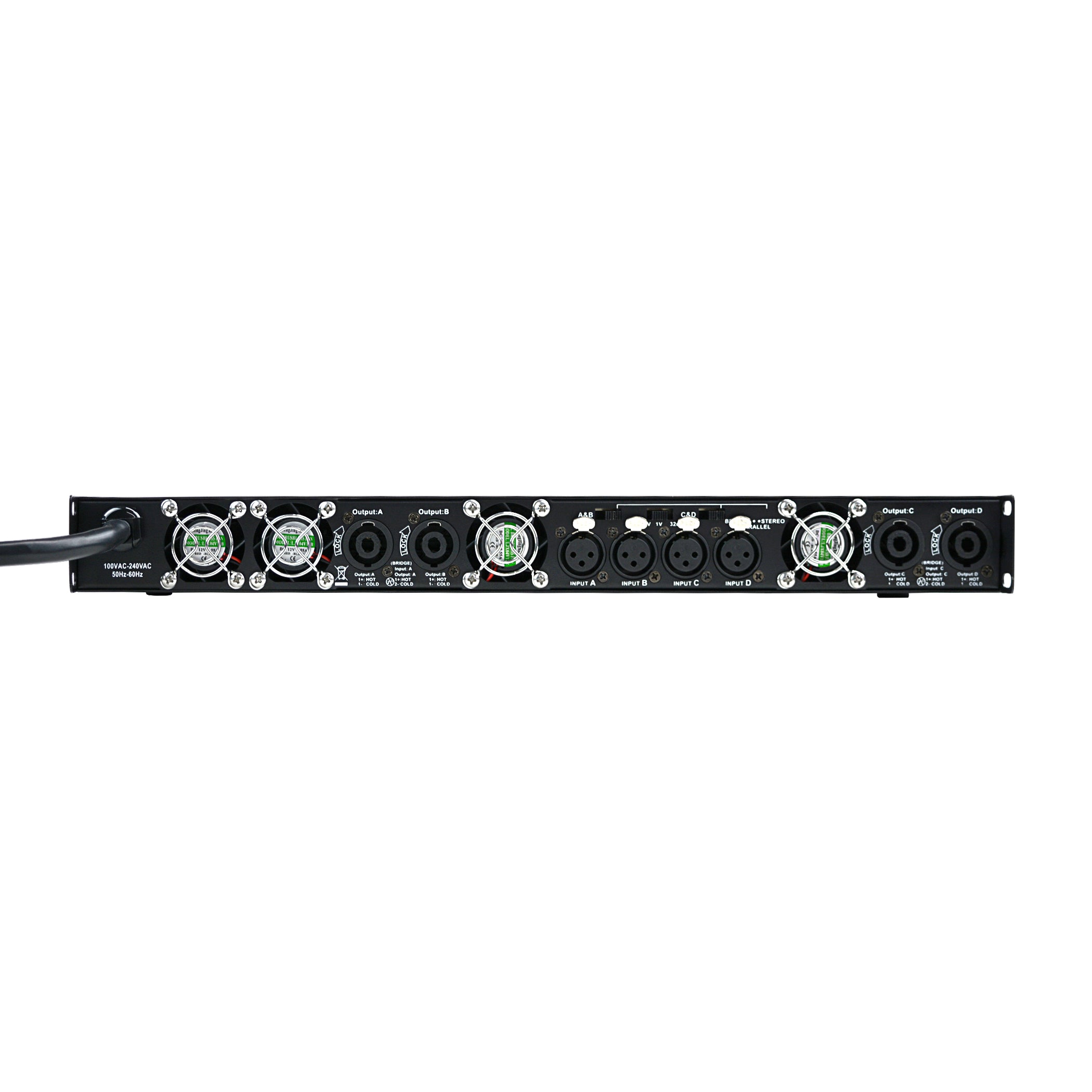 4 Channel Professional Power Amplifier AQS 5000D - 2000W High Power Audio Amp for Car Stereo, Home Theater & Live Performances