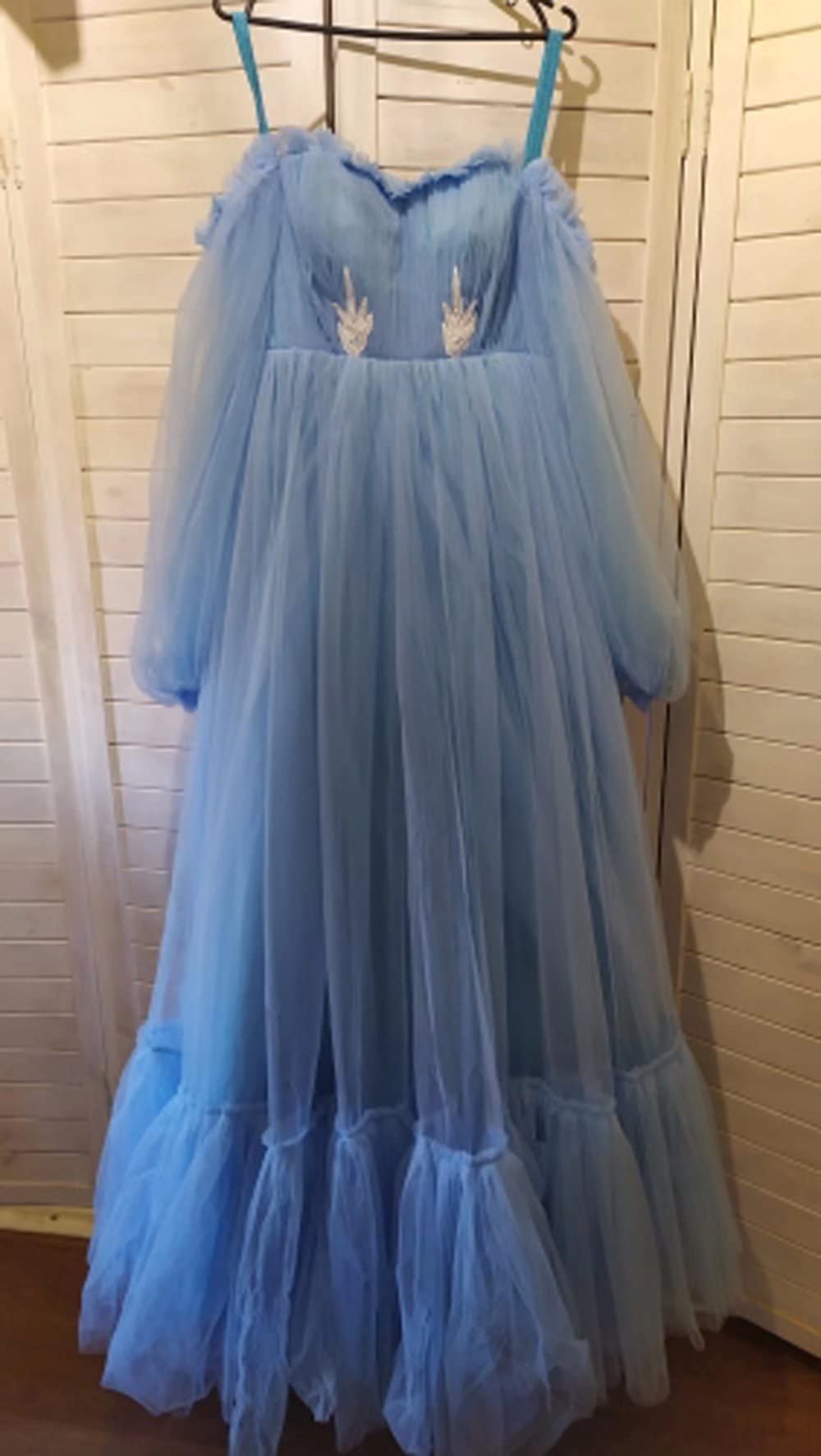 Asulla Long Puffy Sleeve Tulle Prom Dress - Off Shoulder Vintage Evening Gown for Women | Wedding, Party, Homecoming, Quinceañera, Formal Events