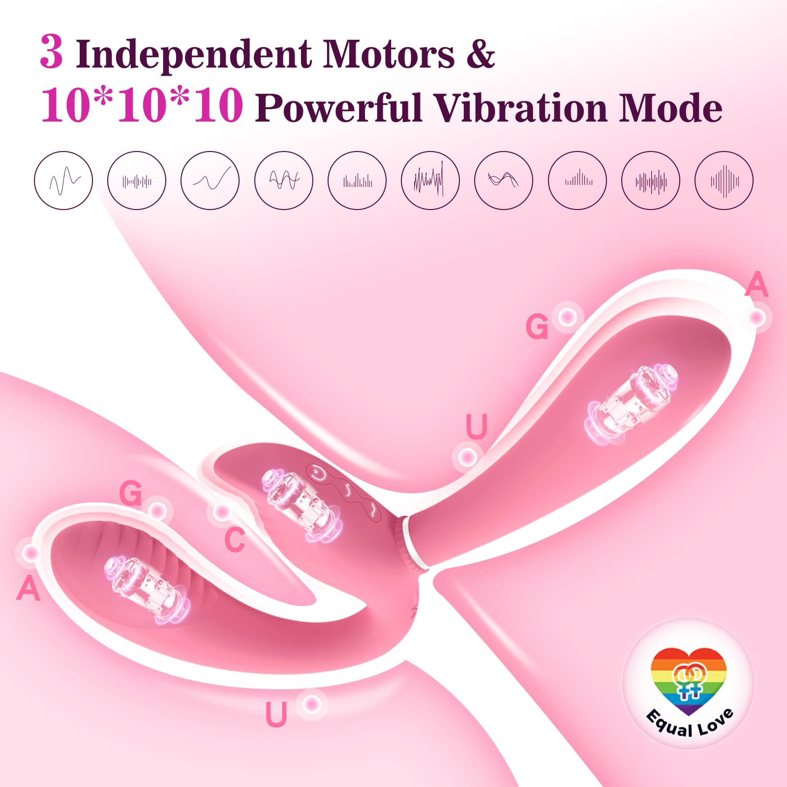 Remote Control Strapless Strap-On Double Dildo - 3 Motors 10 Vibration Modes, G-Spot Stimulator for Women & Couples - Lesbian Sex Toys, Wearable Vibrator for Couples Play & Solo Pleasure