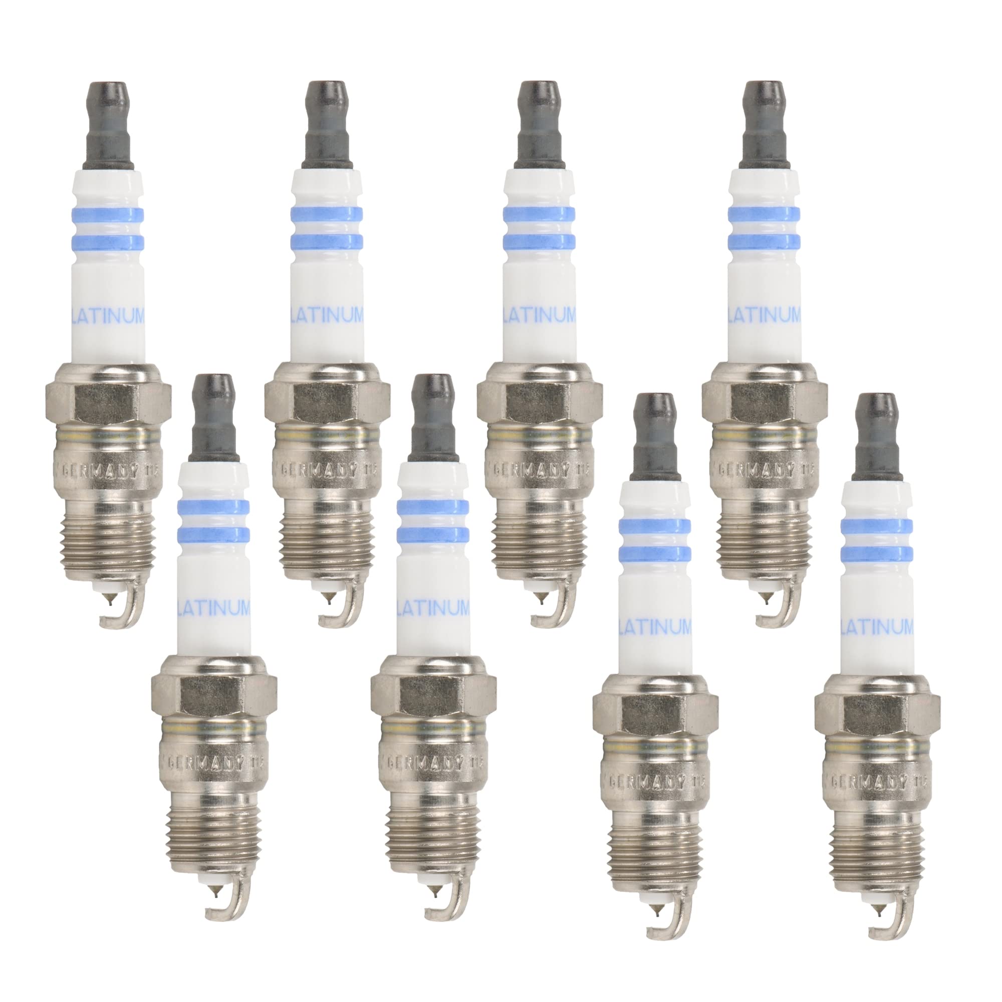 Bosch Platinum Spark Plugs Set of 8 - Pregapped for Buick Chevy GMC Pontiac V8 Engines - High Performance Ignition for Smooth Acceleration & Fuel Efficiency - Perfect for Daily Commutes, Road Trips & Off-Road Adventures