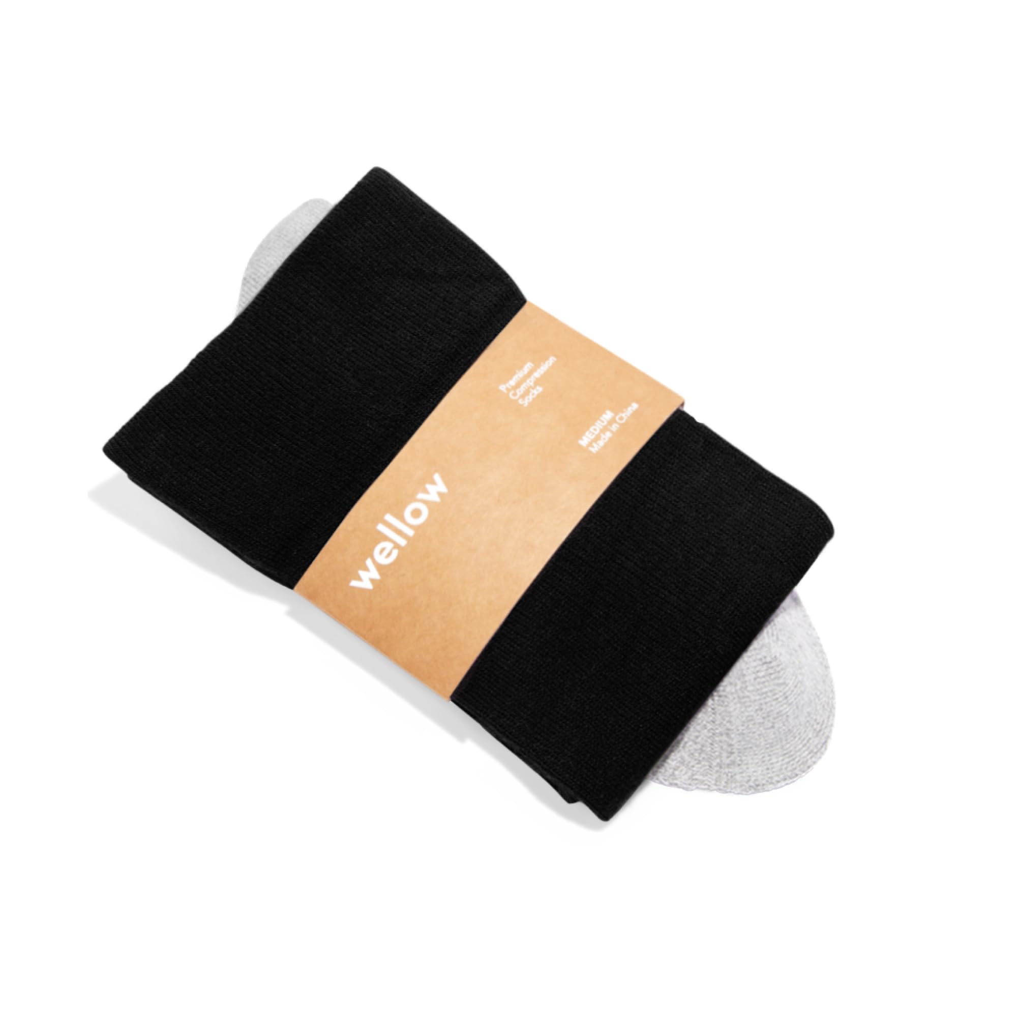 Wellow Knee High Compression Socks for Men & Women - 18-25 mmHg Medical Grade Support - Bamboo Viscose Breathable Material - Perfect for Running, Travel & Varicose Vein Relief