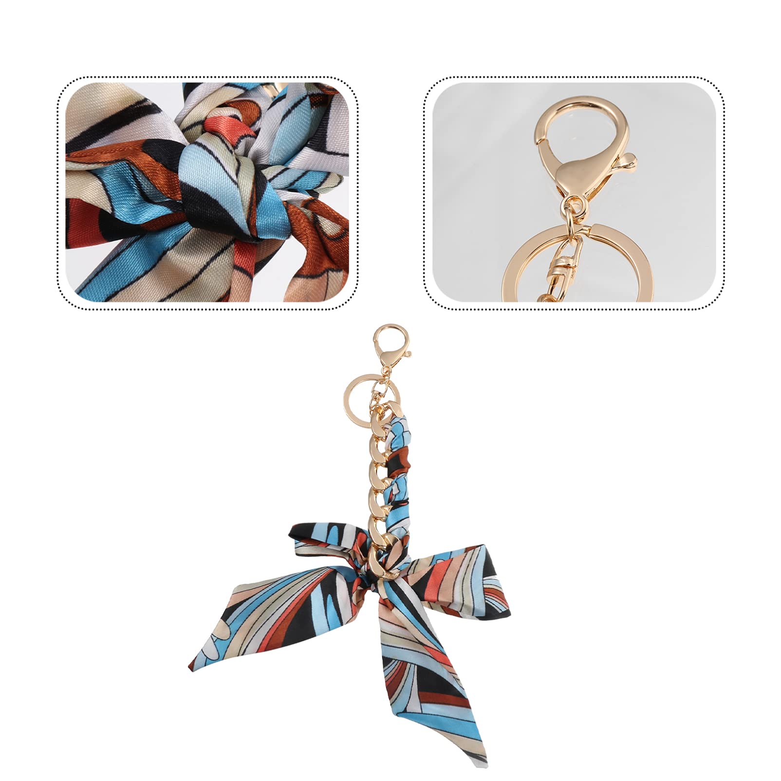 Elegant Bowknot Silk Ribbon Keychain Pendant - Fashionable Handbag Handle Decor for Purse, Tote & Shoulder Bags | Perfect Gift for Women, Party Accessories & Daily Use