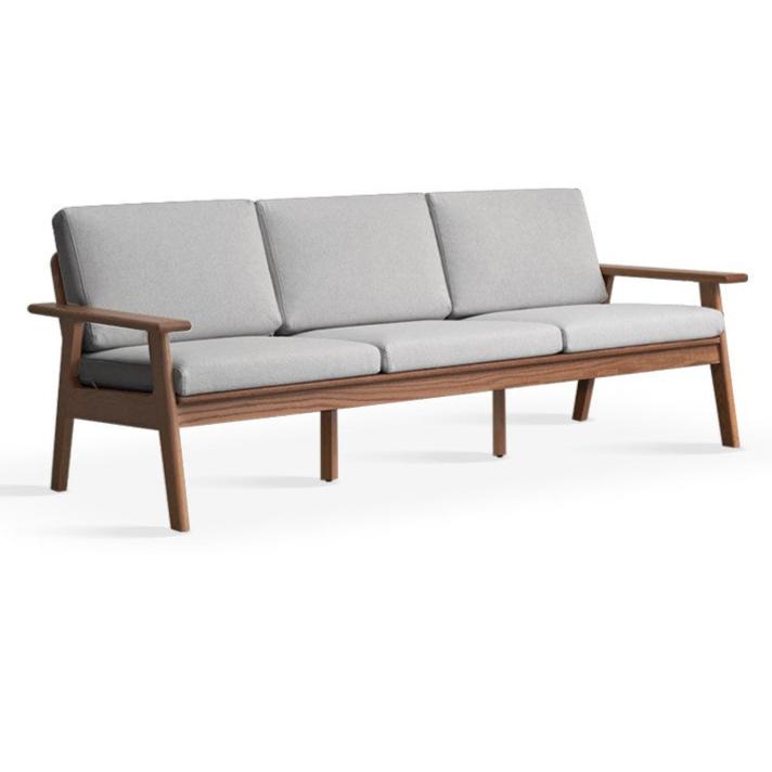 Japanese Style 3-Seater Fabric Sofa - Solid Oak & Pine Wood Frame - Perfect for Living Room, Lounge, or Zen Home Decor