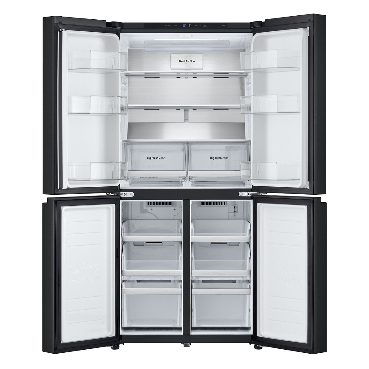 LG 530L French Door Refrigerator with Smart Cooling Plus - Matte Black (Model GF-B505MBL) - Energy Efficient Large Capacity Fridge for Modern Kitchen & Open Floor Plan Homes