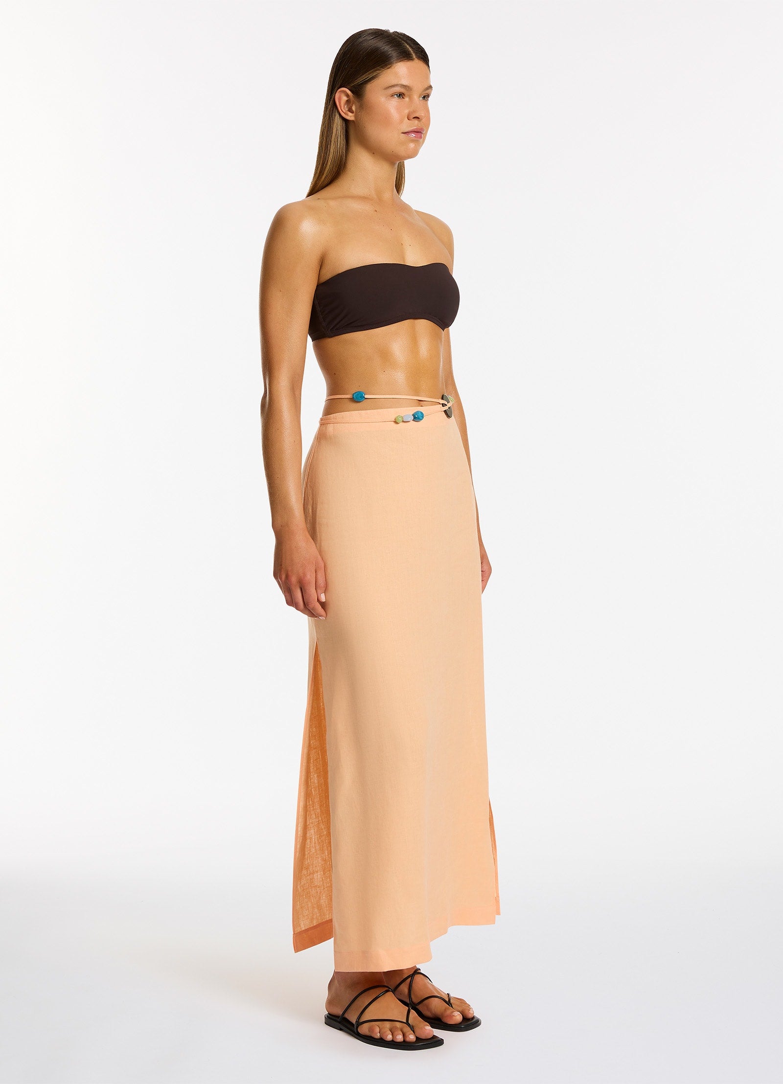 Mattala Women's Straight Skirt in Peach - Elegant Office Wear & Casual Outfit for Everyday Style