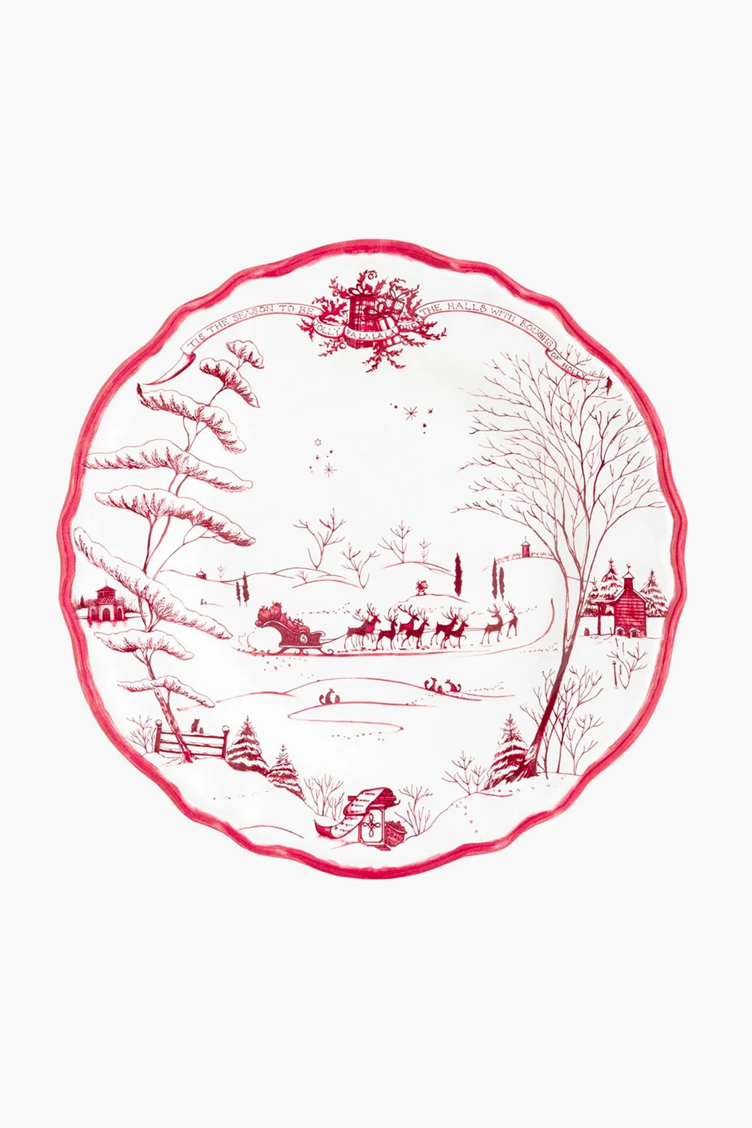 Juliska Winter Frolic Melamine Dinner Plates Set of 4 - Durable & Stylish for Holiday Entertaining & Everyday Dining