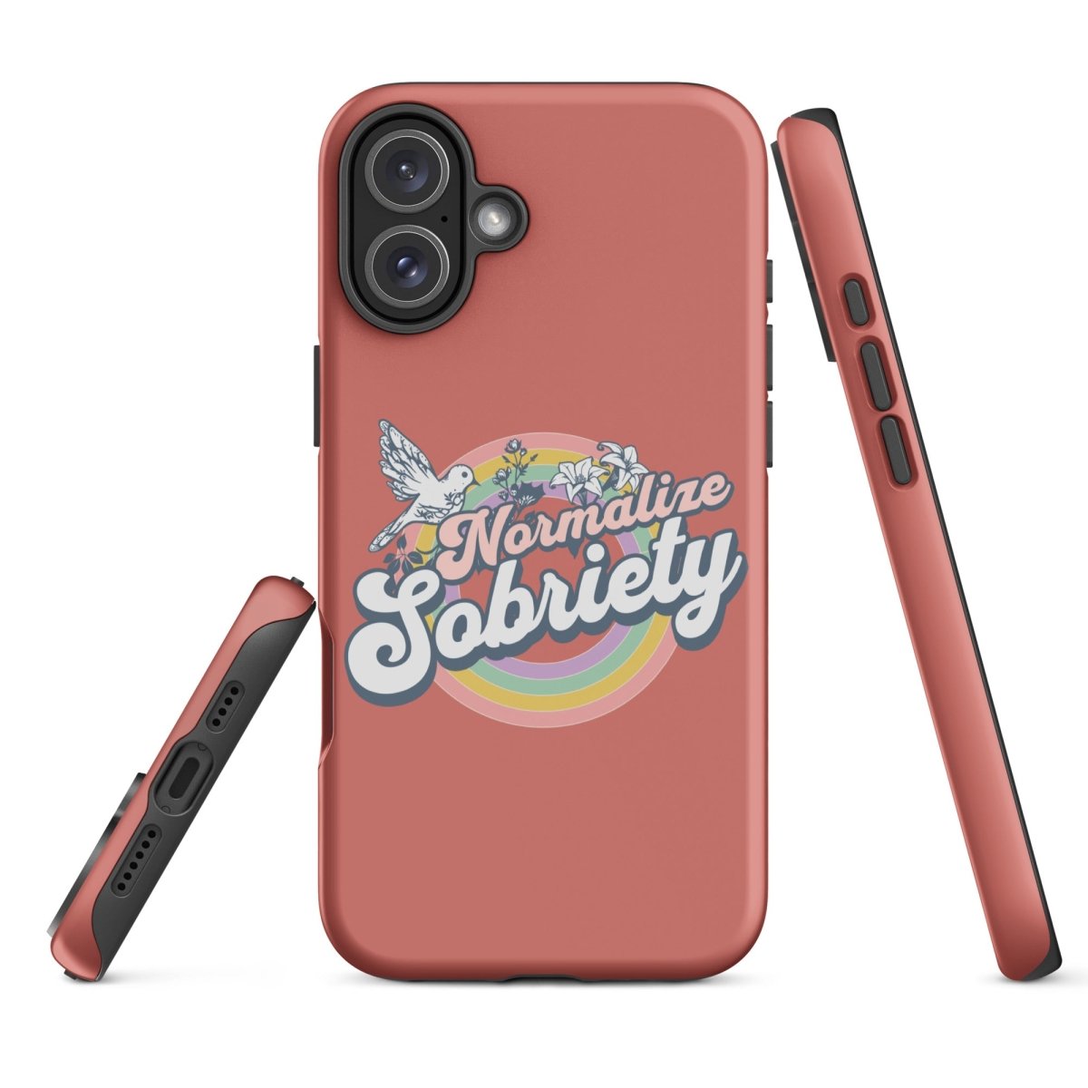 Normalize Sobriety iPhone Case - Trendy Protective Phone Cover for iPhone 13/14/15 Pro Max - Perfect for Sober Living, Recovery Support & Addiction Awareness