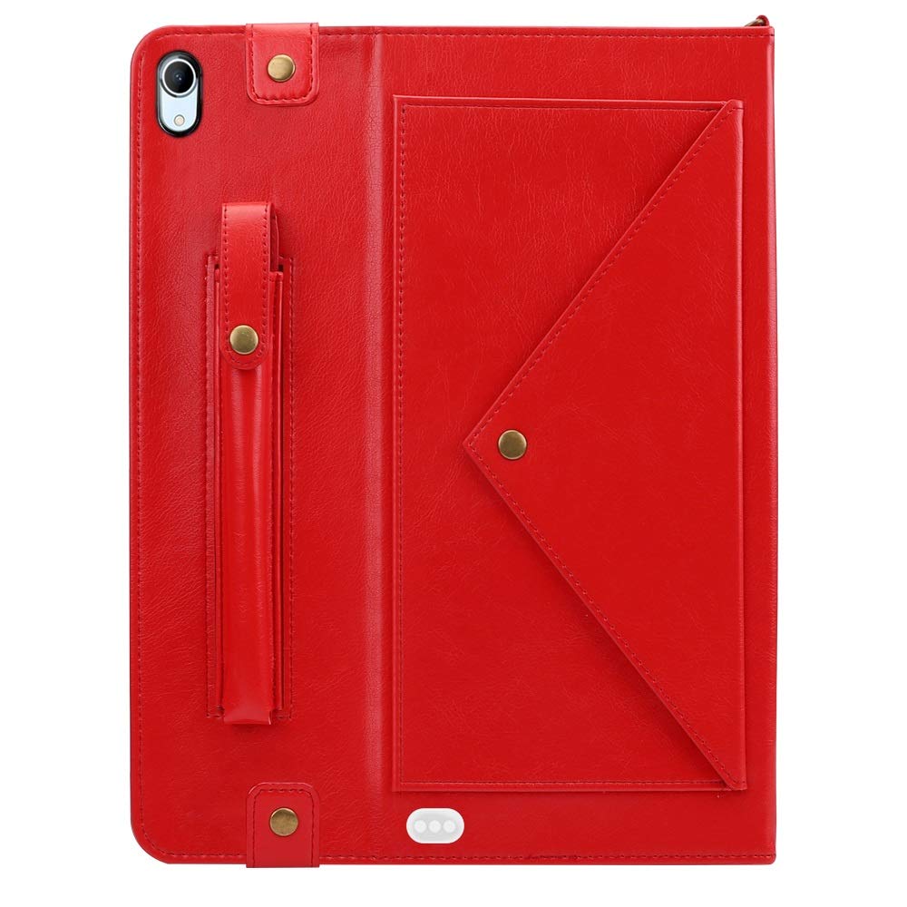 Shockproof PU Leather iPad Air 4 Case (2020 Model A2324/A2072) with Card Wallet, Stand & Hand Strap - Durable 10.9 Inch Tablet Cover for Work, Travel & Home Use