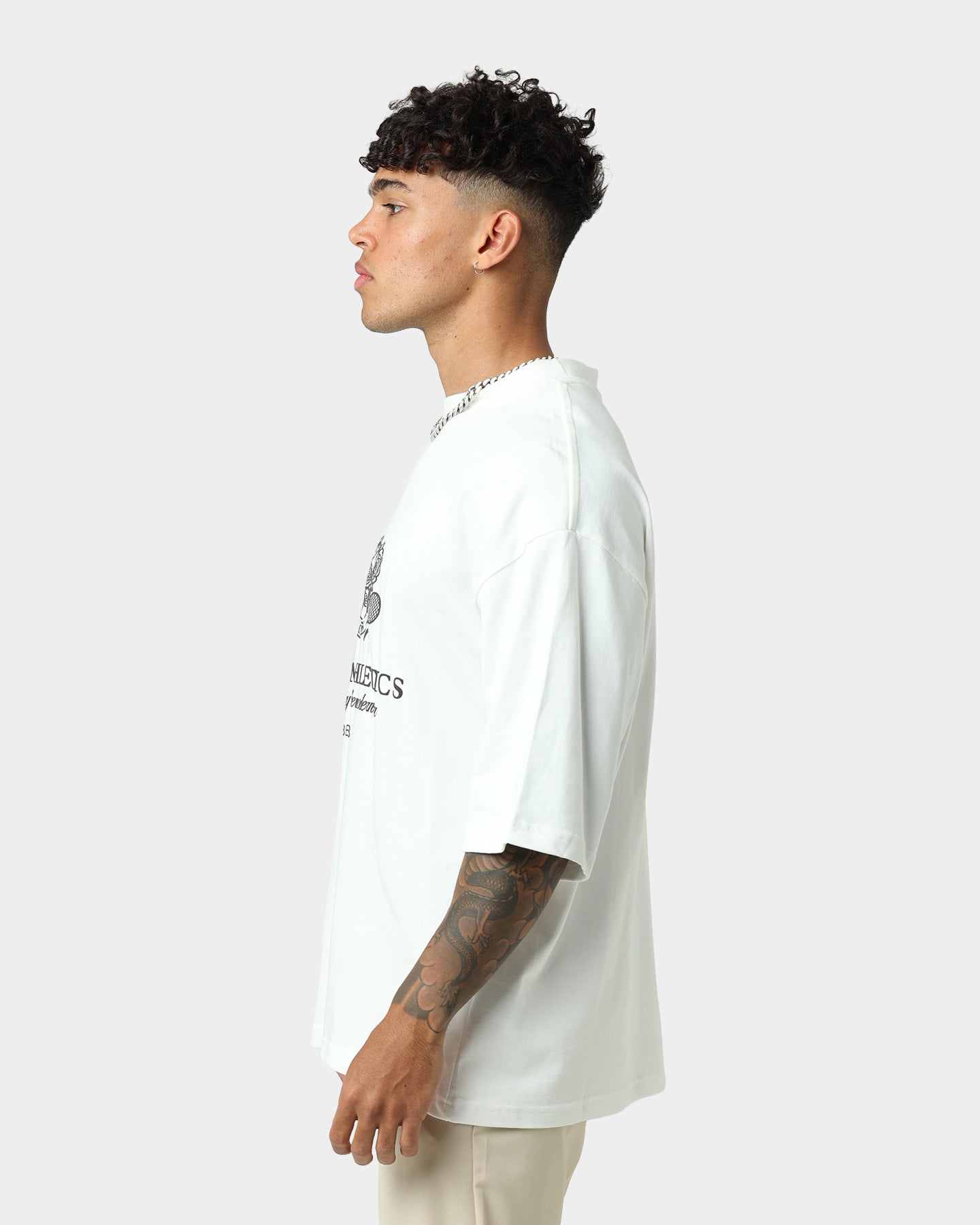 404 Premium Athletics Heritage T-Shirt for Men & Women - Vintage Style Cotton Tee - Off White - Casual Wear, Gym, Workout & Street Fashion