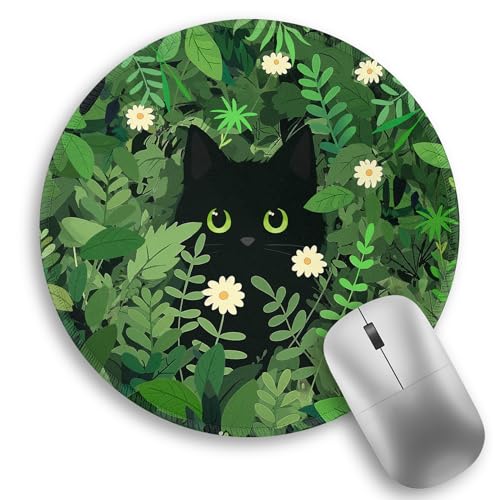 Black Cat Green Floral