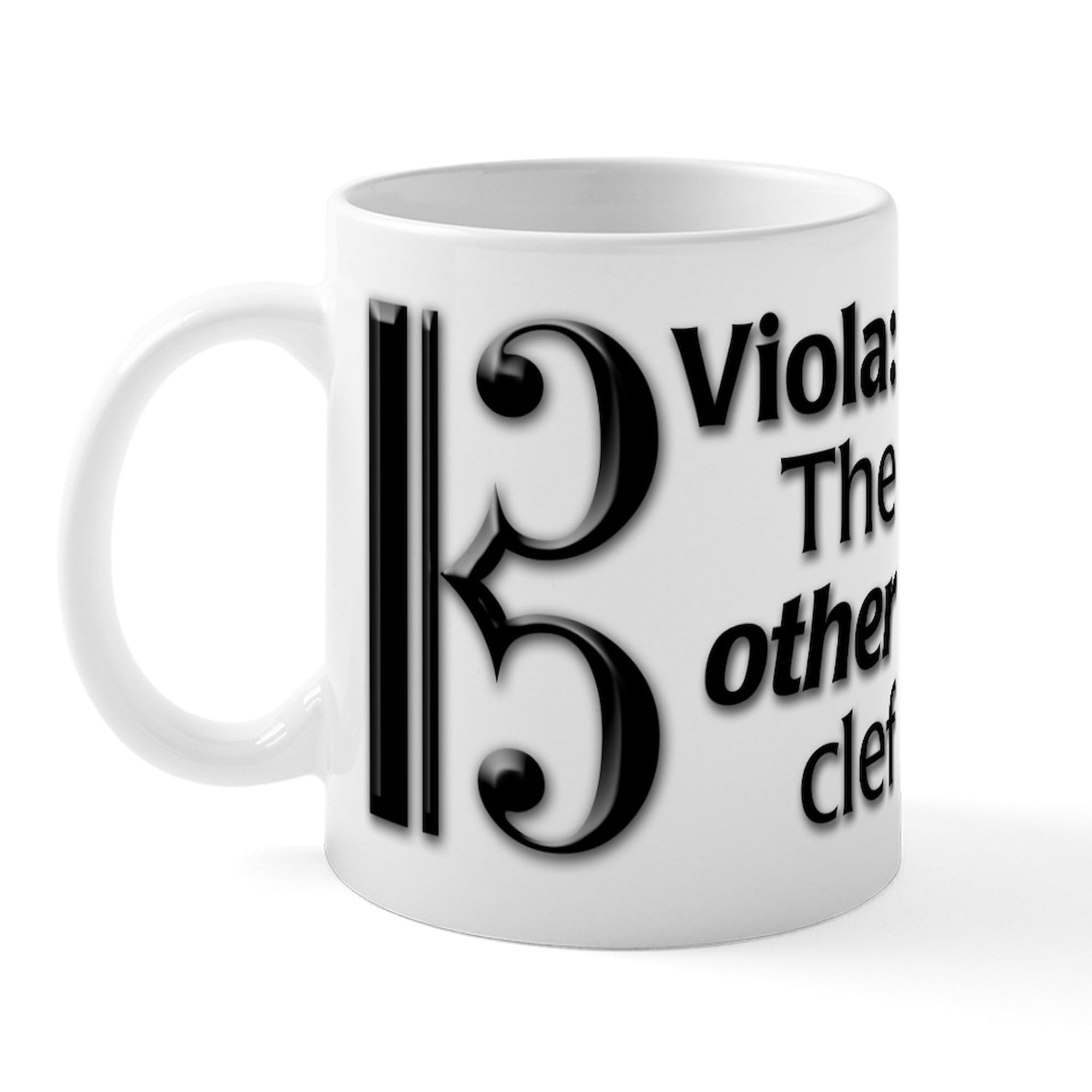 Viola Clef Mug - 11 oz (325 ml) Ceramic Coffee Cup with Musical Design - Perfect for Musicians, Music Lovers & Coffee Enthusiasts - Ideal for Home, Office & Gifts
