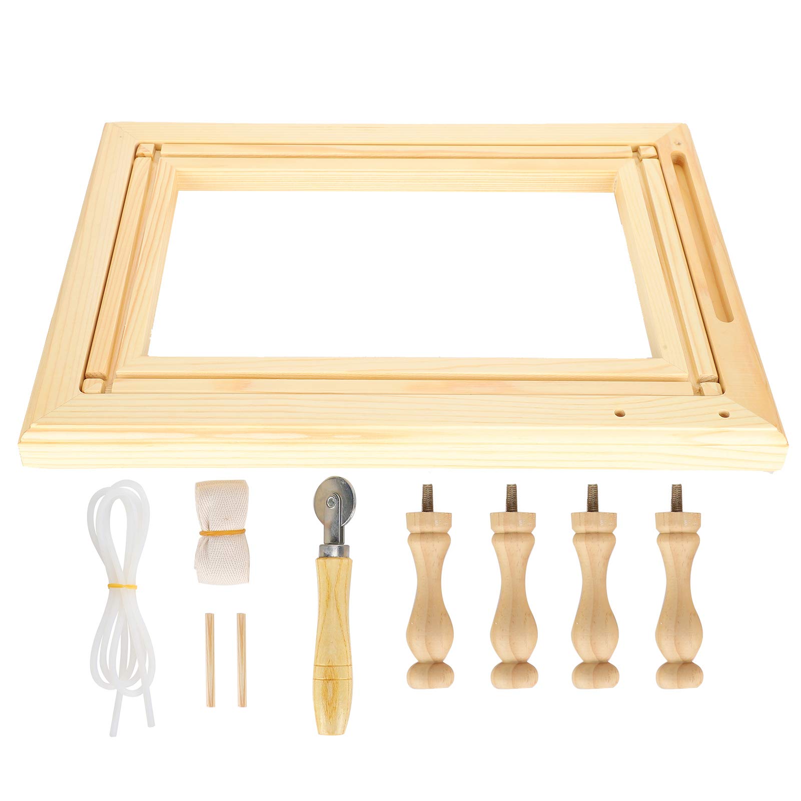 Beech Wood Embroidery Frame Stand - Scroll Quilt Holder for Stitching, Sewing & Craft Projects - Smooth Glossy Finish - Adjustable Size for Adults & Kids - Perfect for Cross Stitch, Needlepoint & DIY Home Decor