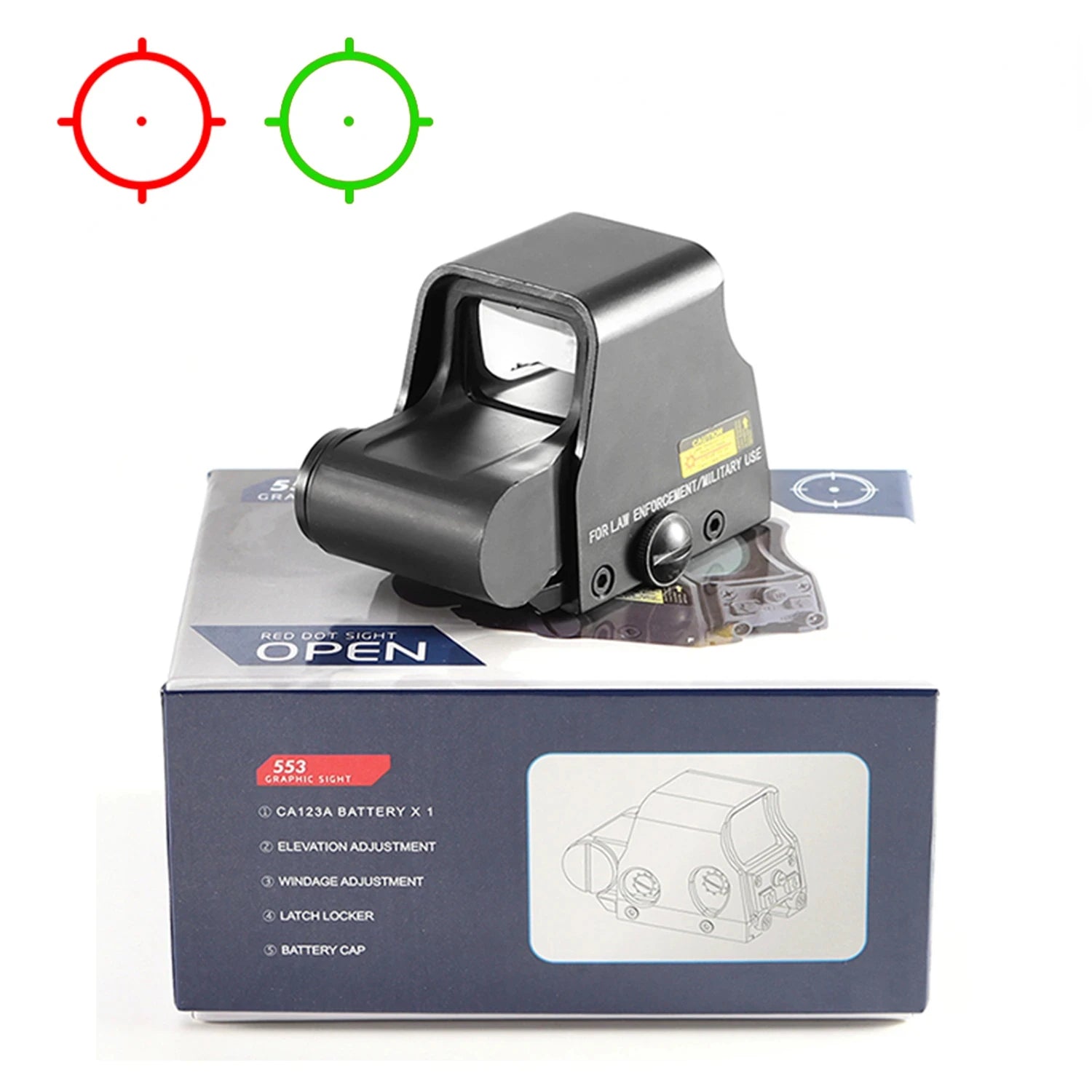 Tactical G33 G43 3X Magnifier Sight Scope & G45 5X Magnifier - Flip to Side Mount for 558 556 553 Holographic Reflex Red Dot Sights - Perfect for Hunting, Shooting Range & Tactical Training
