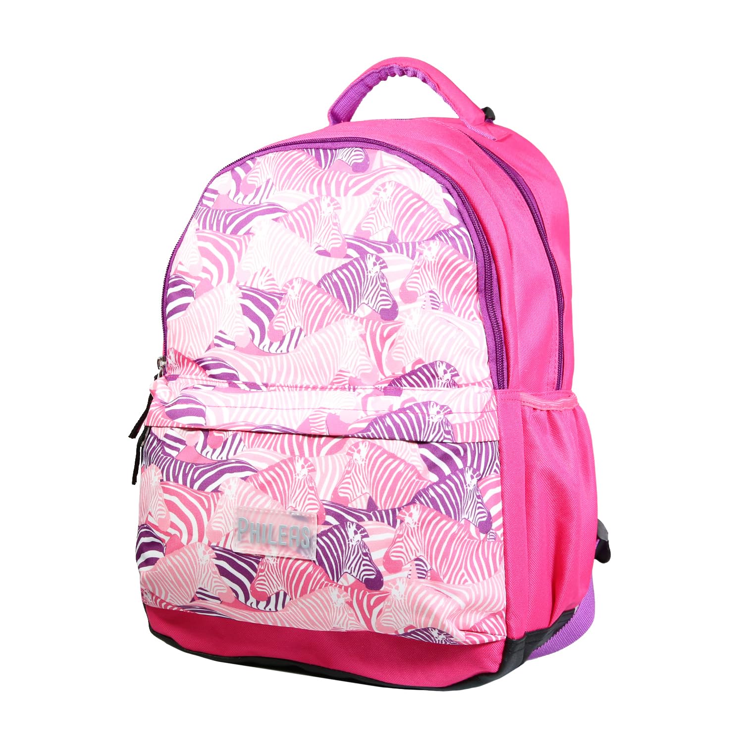 Bagtrotter Phileas 2-Compartment Backpack - Stylish Zebra Print Rose Pink for Women, Travel, Work & School