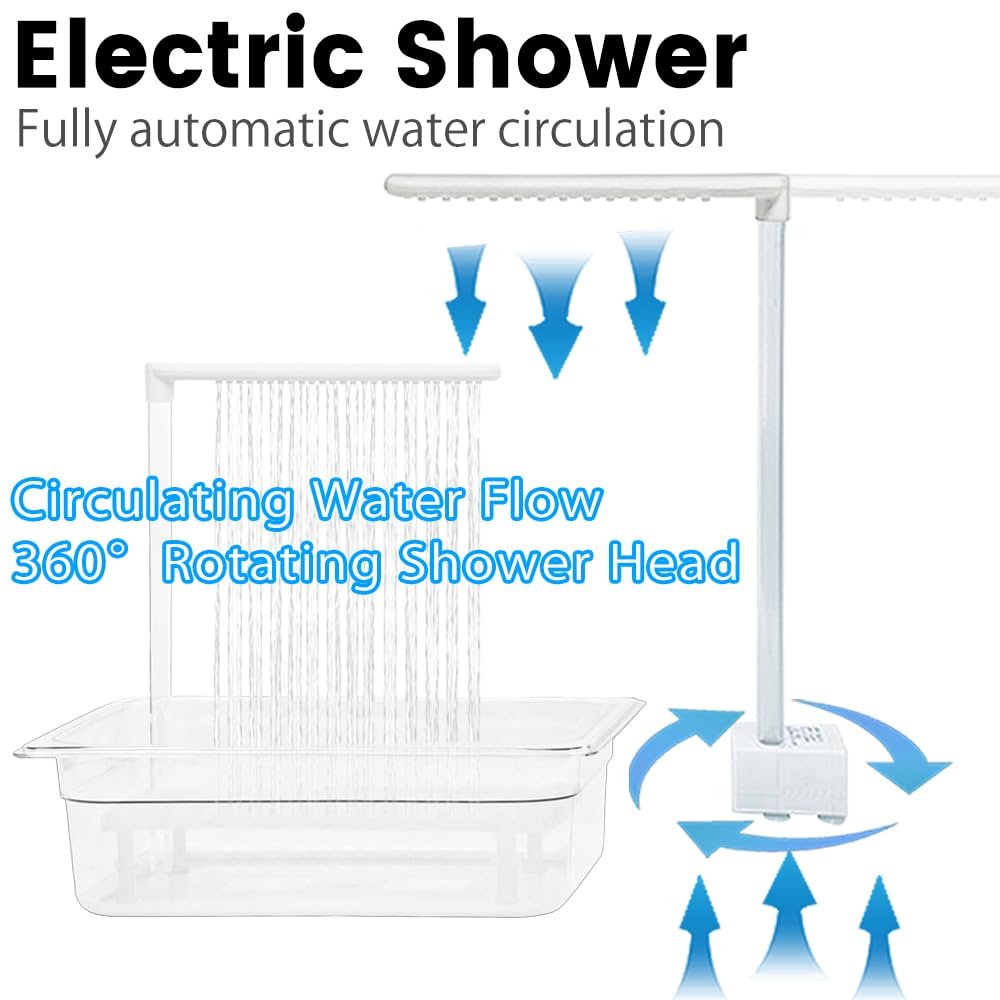 USB Electric Large Parrot Bathtub with Water Pressure Controller - Automatic Pet Bird Shower for Parakeets, Cockatiels, African Greys & Cockatoos | Bird Cage Accessories & Toys | Perfect for Grooming & Playtime