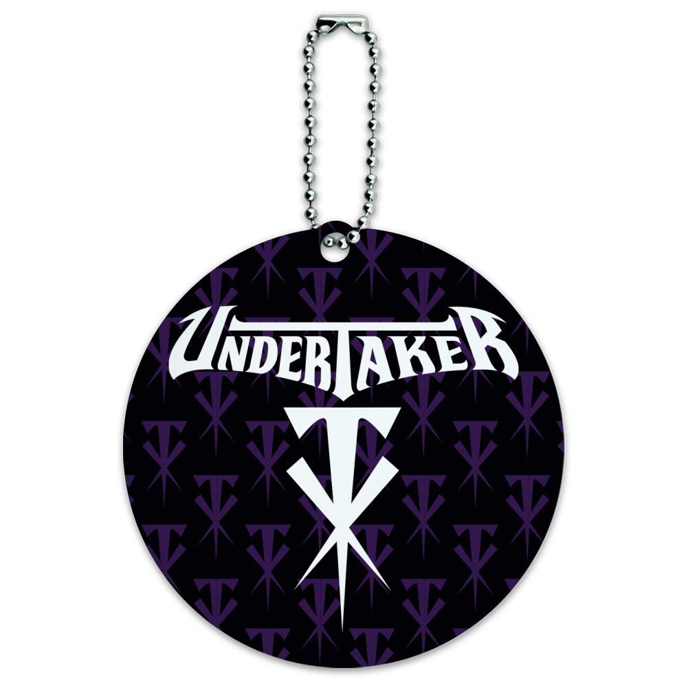 WWE Undertaker Logo Round Luggage ID Tag - Durable Suitcase Identification Card for Carry-On Bags - Perfect for Wrestling Fans Travel Accessories