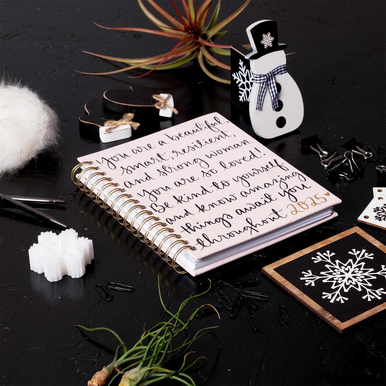 Eccolo 2025 Spiral Planner - Weekly & Monthly Agenda with Inspirational Quotes, Sticker Sheets, Hardcover (7.75
