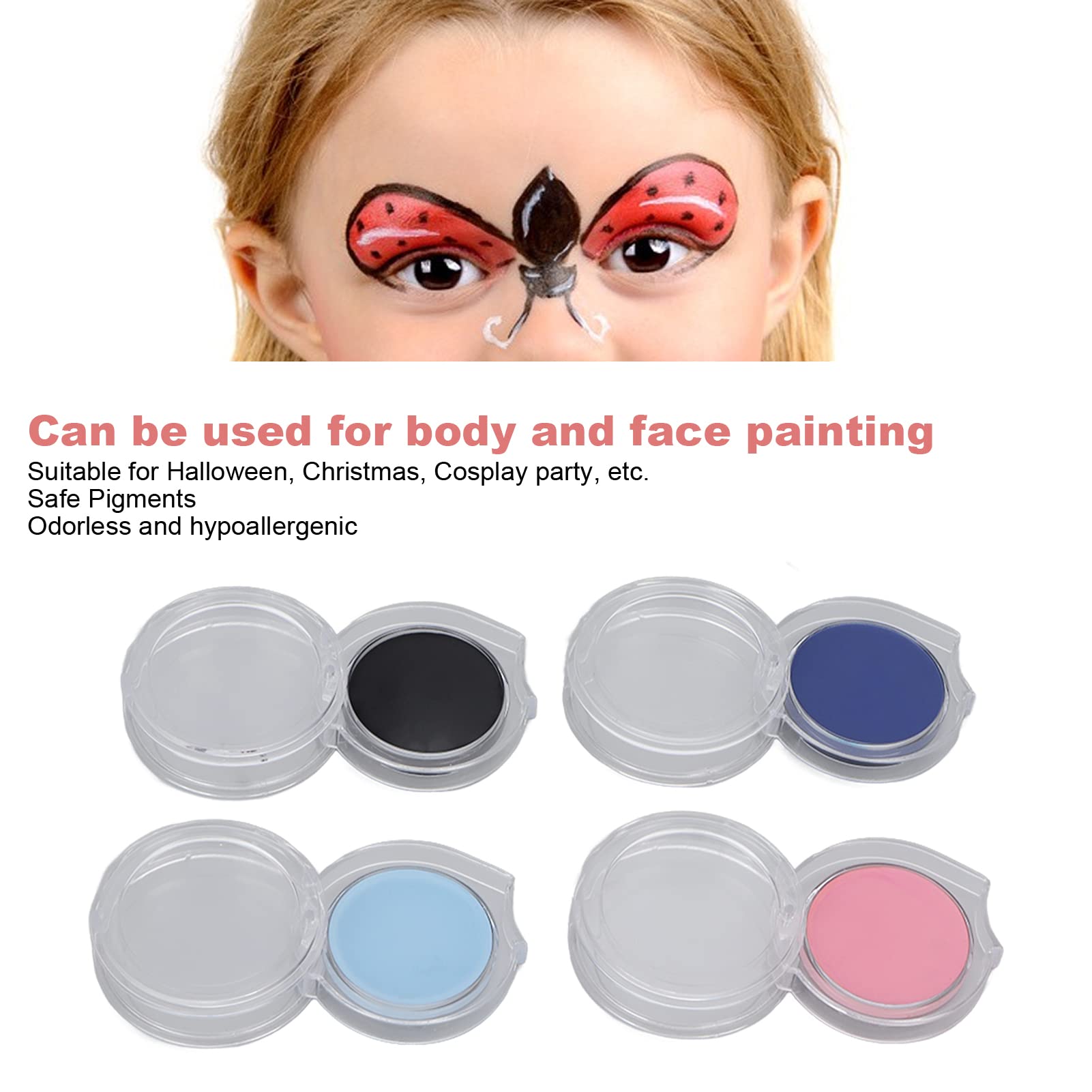 Halloween Face & Body Paint - 1.2oz Non-Toxic, Washable Paint for Kids & Adults - Perfect for Costume Parties, Cosplay & Festive Celebrations