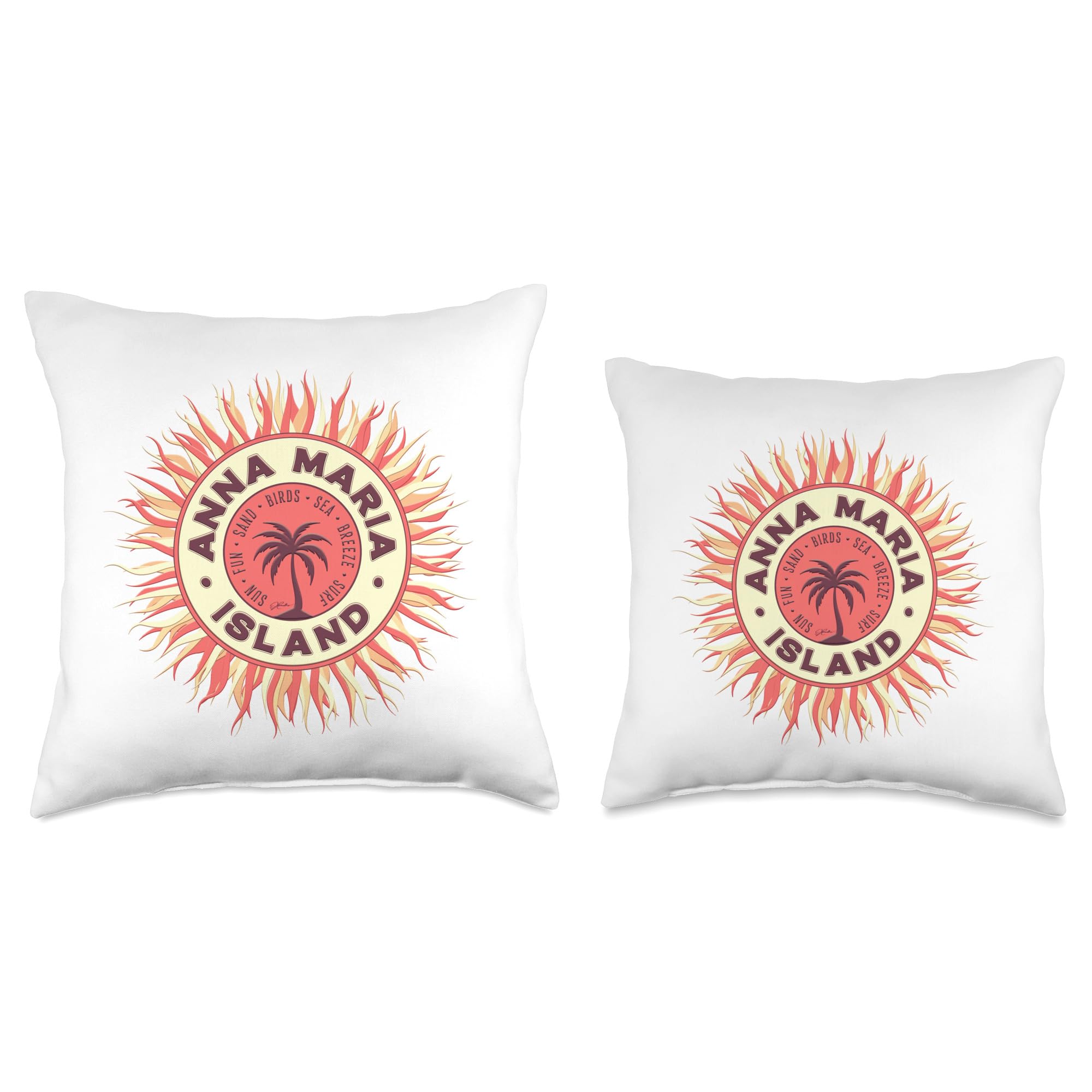 Florida Beach Throw Pillow - Anna Maria Island Inspired Coastal Decor for Sofa, Bed & Outdoor - Perfect for Beach House, Living Room & Vacation Home Decor