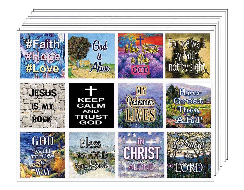 Christian Bible Verse Stickers (10 Sheets) - for Journals, Planners & Gifts