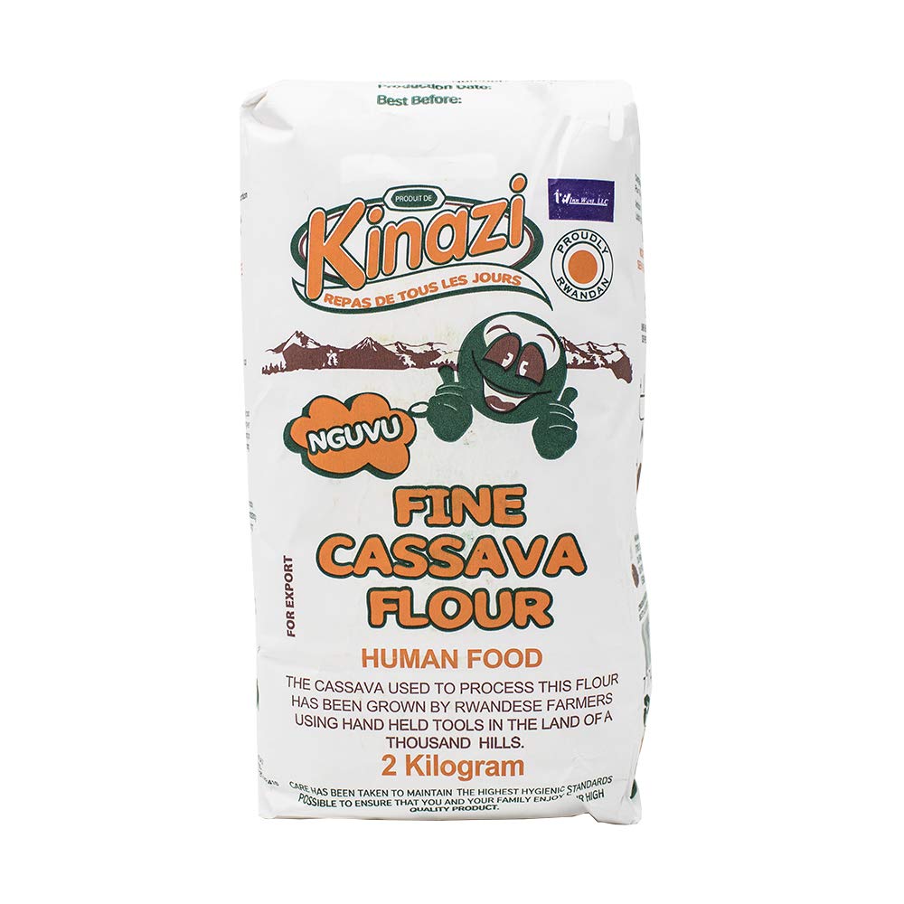 Premium Kinazi Cassava Flour (Fufu) 4.4 lbs - Gluten Free, Batch Tested - Perfect for Baking, Cooking Ugali & African Dishes - Wholesale 10 Units per Box - Ideal for Restaurants, Bakeries & Home Chefs