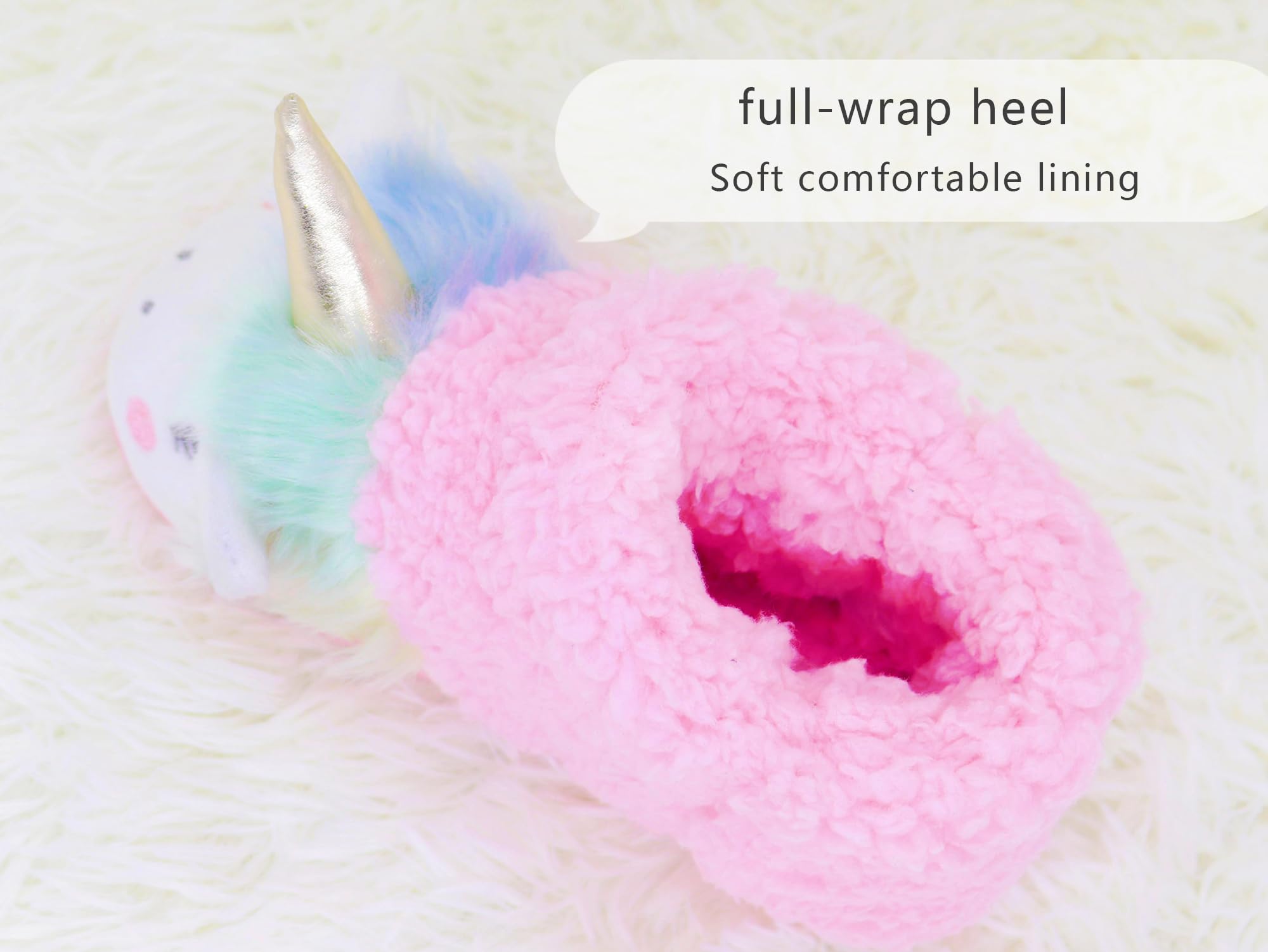 **Adorable Unicorn Slippers for Girls - Soft Plush Toddler & Kids House Shoes with Anti-Slip Sole - Warm Indoor & Outdoor Slippers for Playtime, Bedtime & Cozy Home Wear**