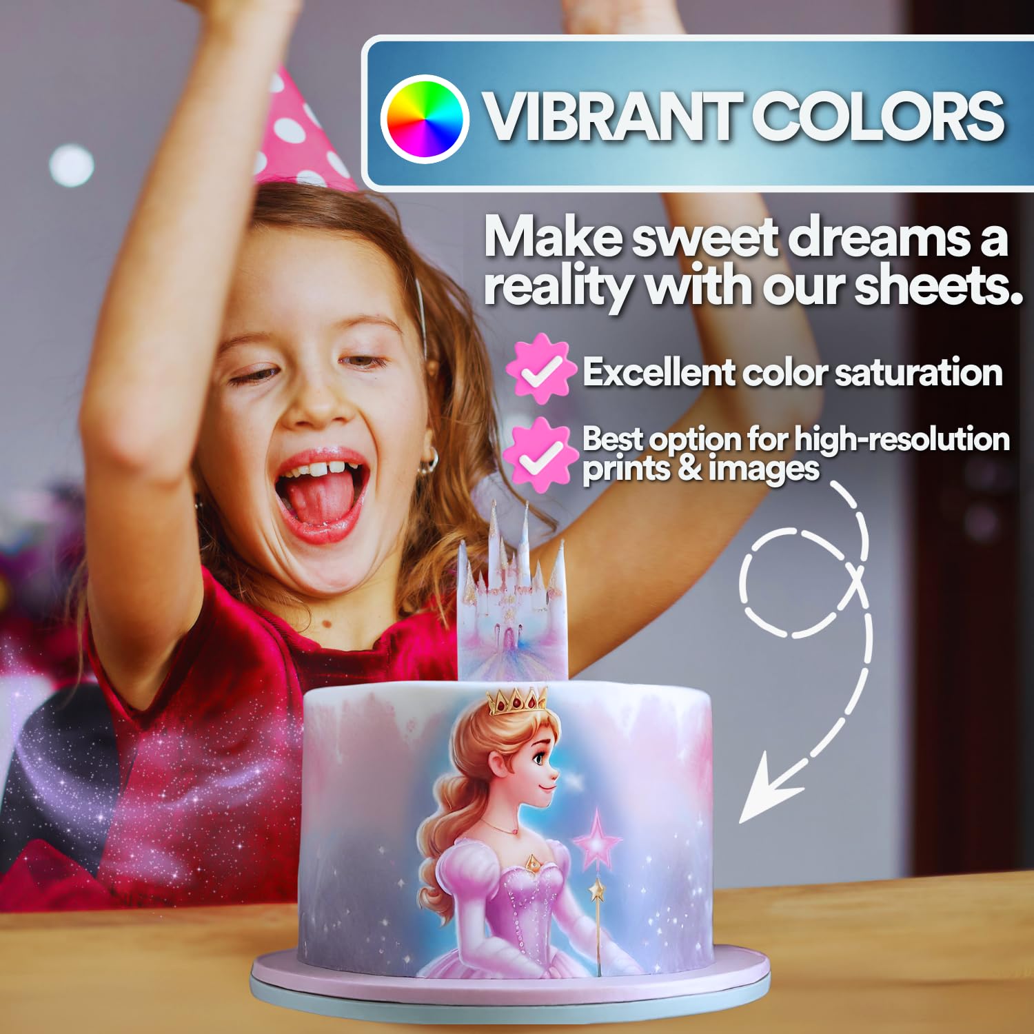 Premium Edible Frosting Sheets 8.5” x 11” - 96 Count White Icing Paper for Cake Decorating, Cookies, Cupcakes & DIY Desserts - Food Safe & Easy to Use