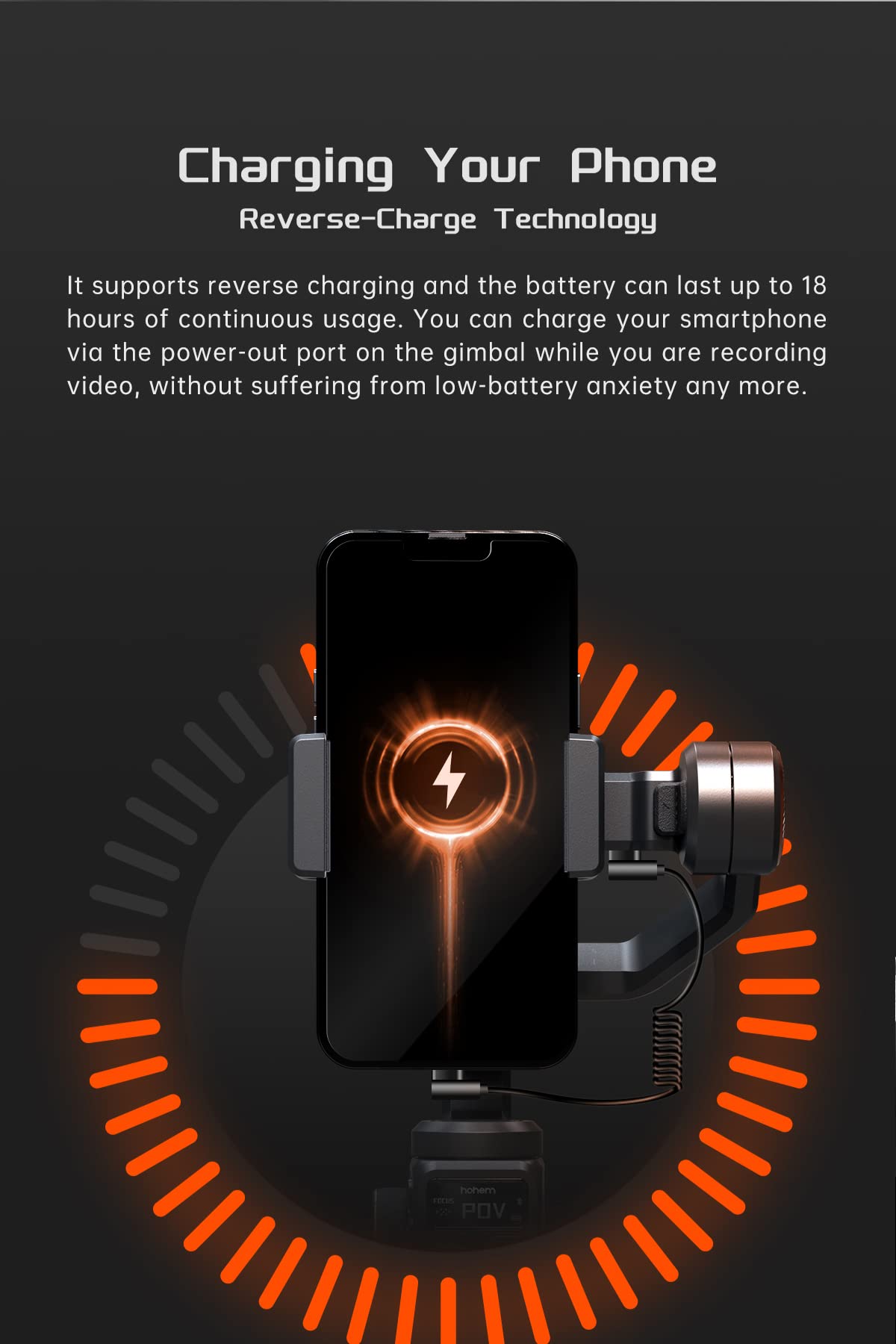 Hohem iSteady M6 3-Axis Smartphone Gimbal Stabilizer with OLED Display - 400g Payload, Reverse Charging for iPhone & Android - Perfect for Vlogging, Travel Videos, and Social Media Content Creation