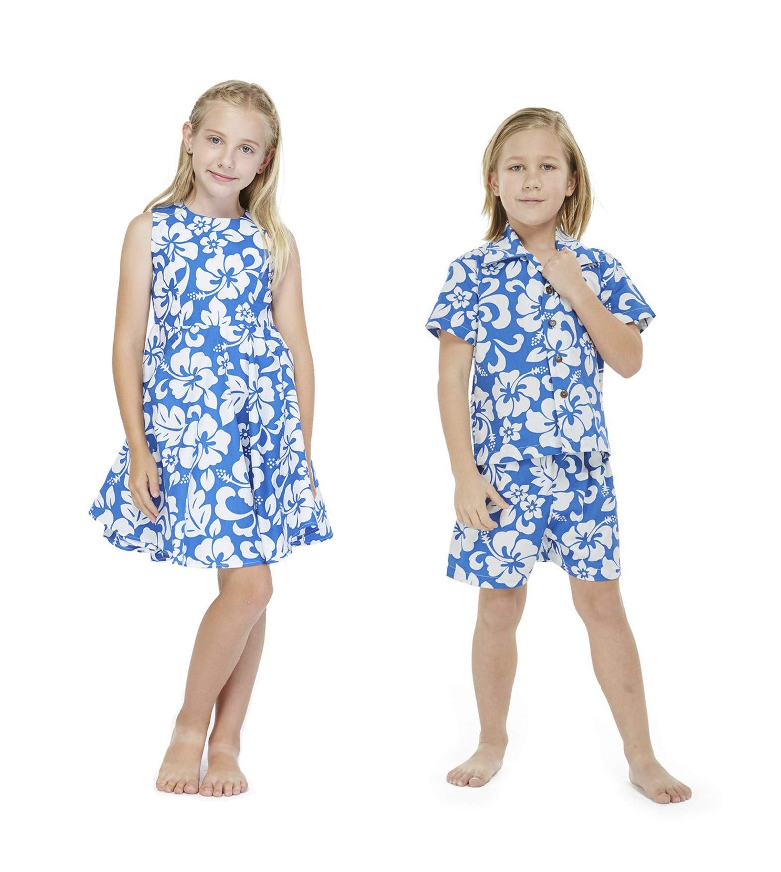 Matching Hawaiian Luau Outfits for Siblings - Boys & Girls Tropical Shirts & Dresses in Vibrant Patterns | Perfect for Family Vacations, Beach Parties & Summer Photoshoots