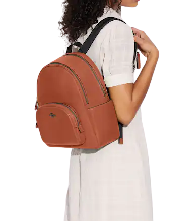 Coach Court Backpack for Women - Stylish Leather Laptop Backpack with Adjustable Straps - Perfect for Work, Travel & School (Black)