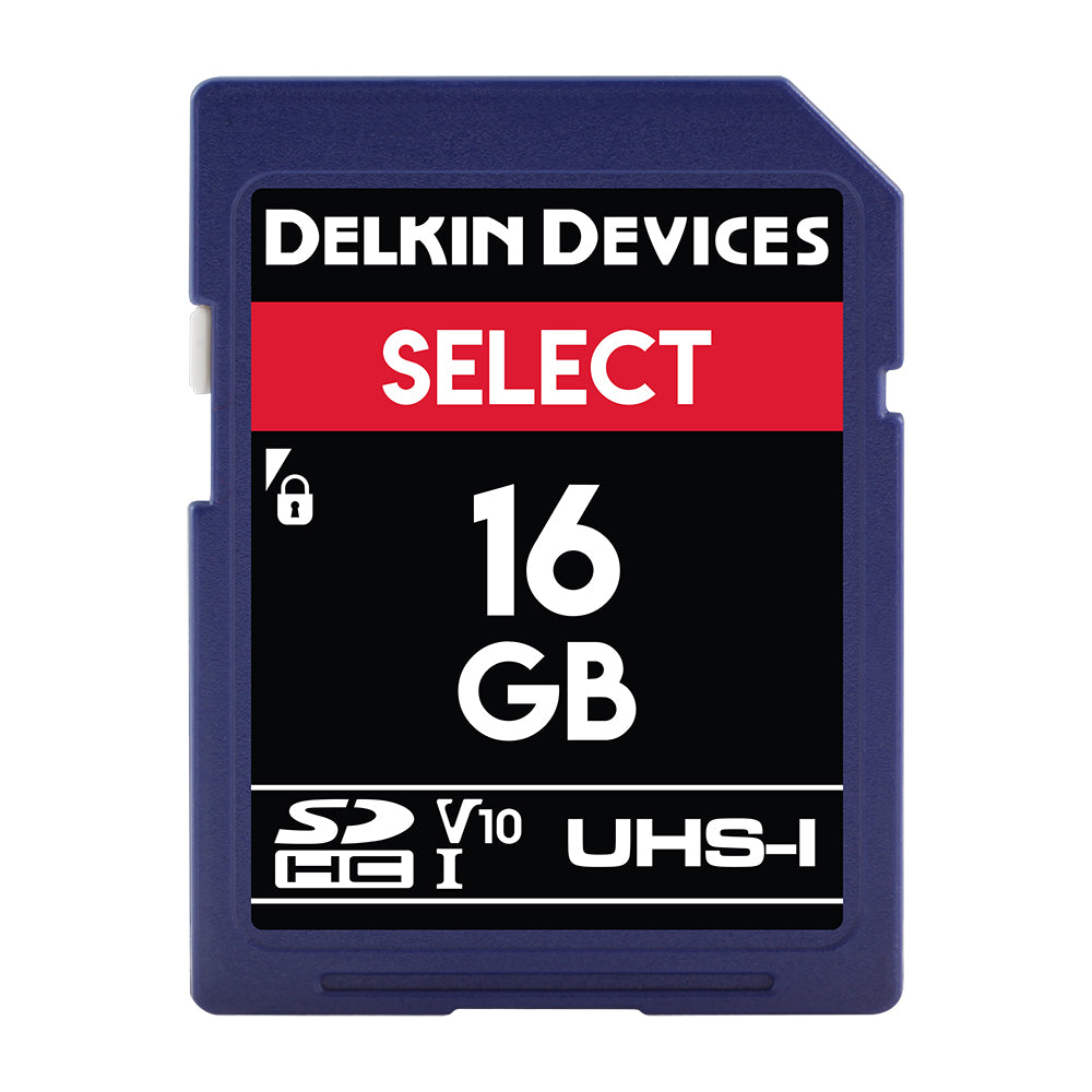 Delkin 16GB Select UHS-I SDHC Memory Card - High Speed Class 10 for DSLR Cameras, Digital Cameras, Drones & Action Cameras - Perfect for Photography, Videography & 4K Recording
