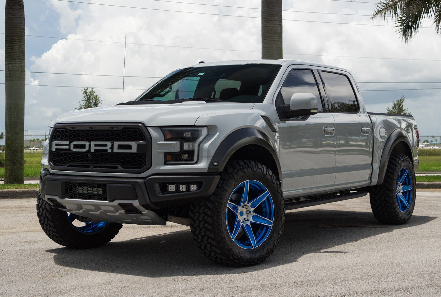 120W Triple LED Fog Light Kit with Lower Bumper Bracket & Wiring Harness - Compatible with 2017-2020 Ford Raptor | Off-Road Adventure, Night Driving, Enhanced Visibility