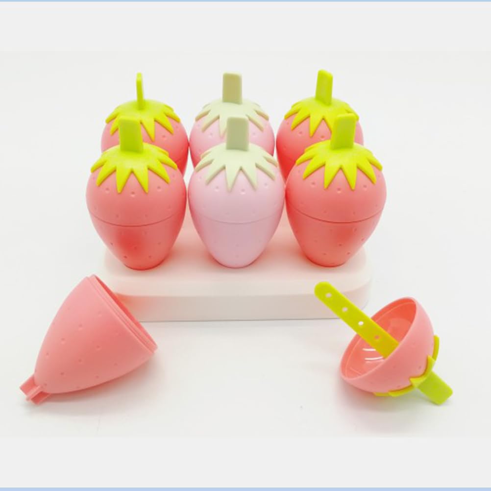 6-Piece Reusable Silicone Popsicle Molds for Kids - DIY Ice Cream, Strawberry & Fudge Treats | BPA-Free, Easy Clean | Perfect for Summer Snacks, Birthday Parties & Family Fun