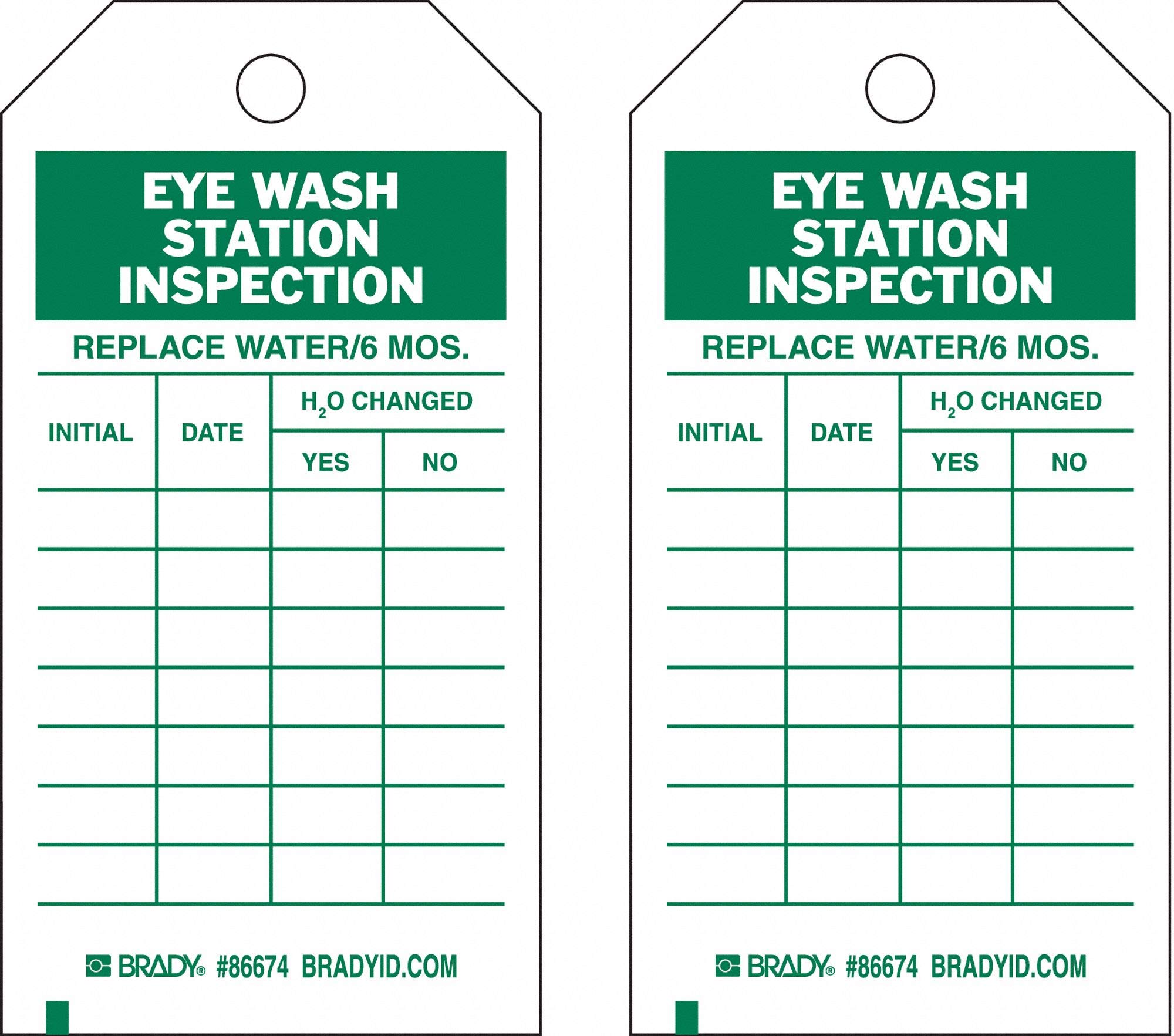 3/8 Inch Eye Wash Station Inspection Tags - Pack of 100 | Safety Compliance & Emergency Equipment Maintenance | Perfect for Workplace, Lab & Industrial Safety Checks