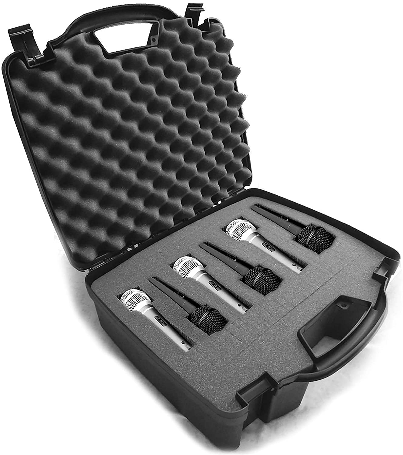 CASEMATIX Universal Wireless Microphone Case with Customizable Foam - Compatible with Shure, AKG, Sennheiser, GTD, Innopow, Fifine Mic Receivers & Transmitters - Perfect for Studio, Live Performance, and Travel Storage