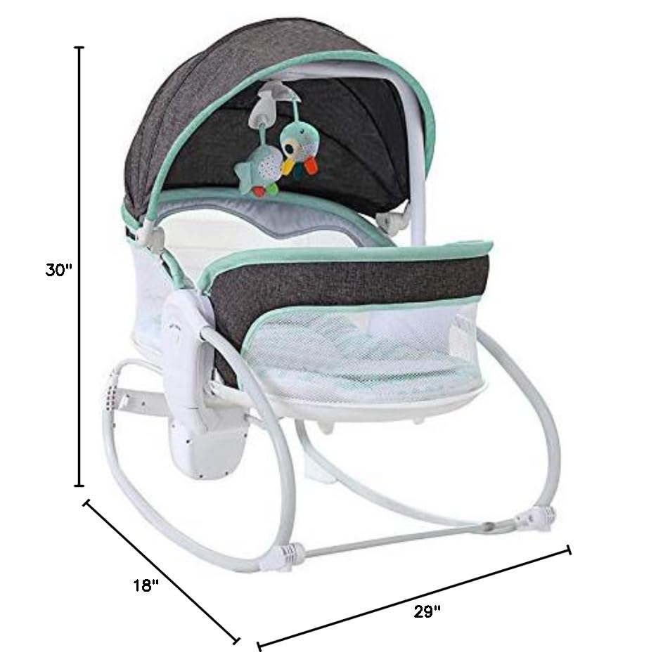 3-in-1 Baby Bouncer with Soothing Vibration & 3-Speed Adjustment - Convertible Sit-to-Lie Rocking Chair for Newborns, Infants & Toddlers - Perfect for Nursery, Playtime & Soothing Fussy Babies