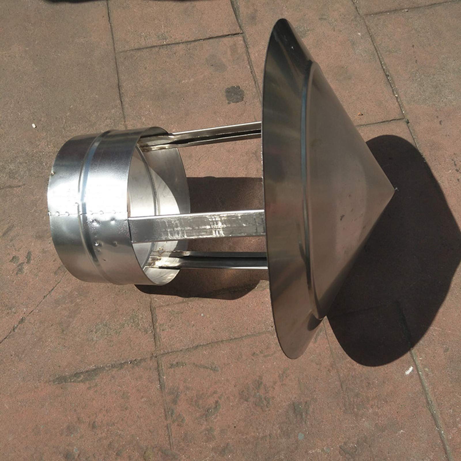 BOHHO 400mm Galvanized Steel Spiral Wind Chimney Cap - Weatherproof Roof Chimney Cover for Rain & Snow Protection - Perfect for Homes, Cabins & Outdoor Fireplaces