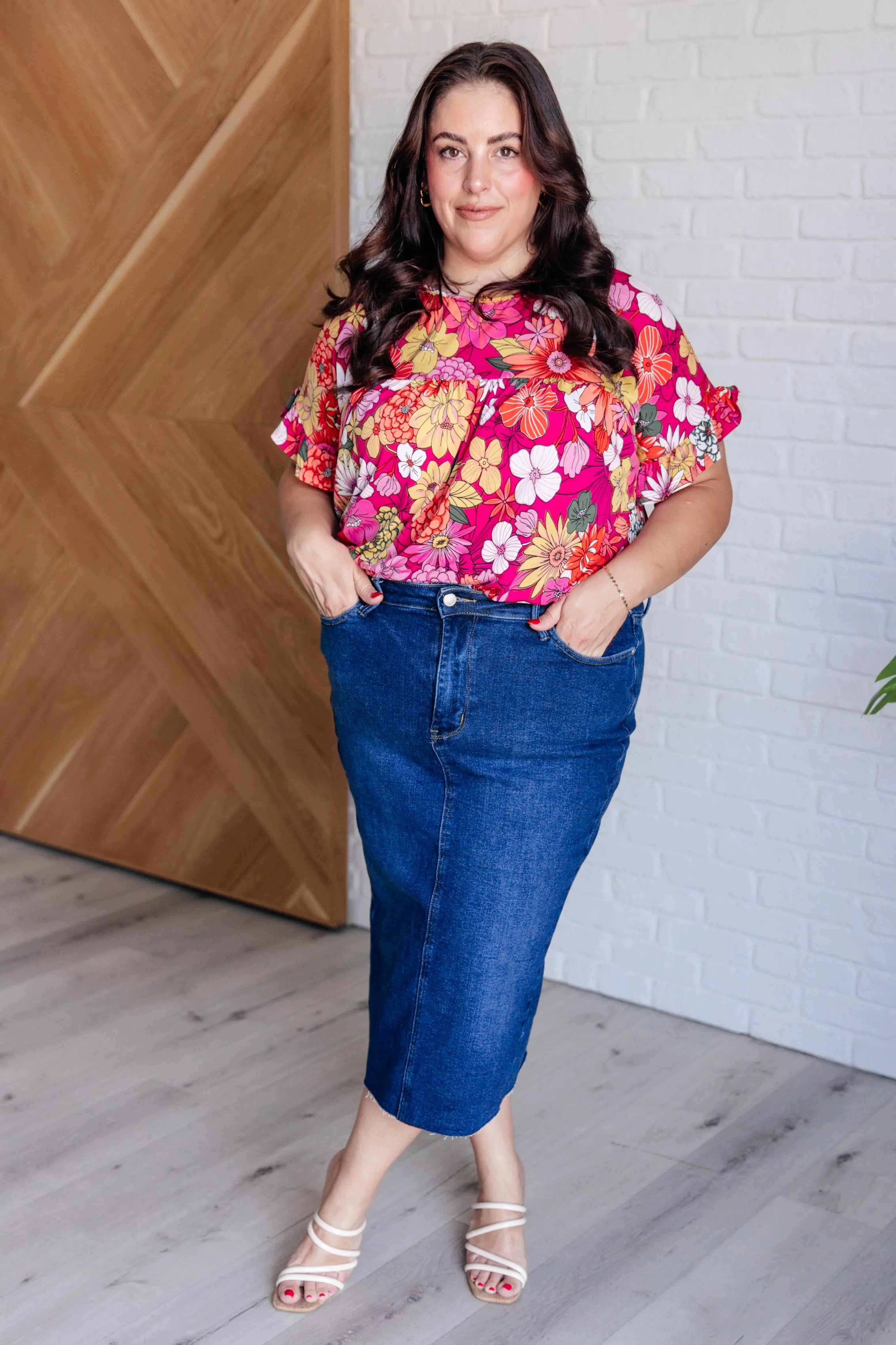 Flit About Floral Top in Pink - Women's Flowy Blouse with Floral Print | Perfect for Spring Outfits, Date Nights & Summer Vacations