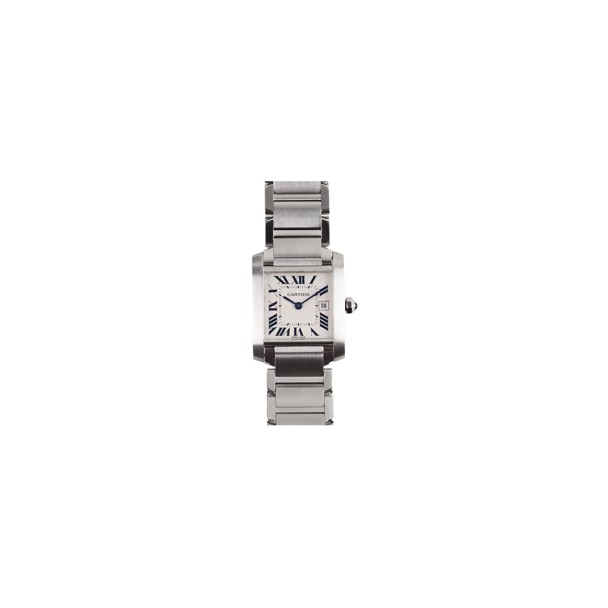Cartier Medium Tank Francaise 27mm Stainless Steel Watch W51011Q3 - Luxury Women's Dress Watch for Business & Formal Occasions