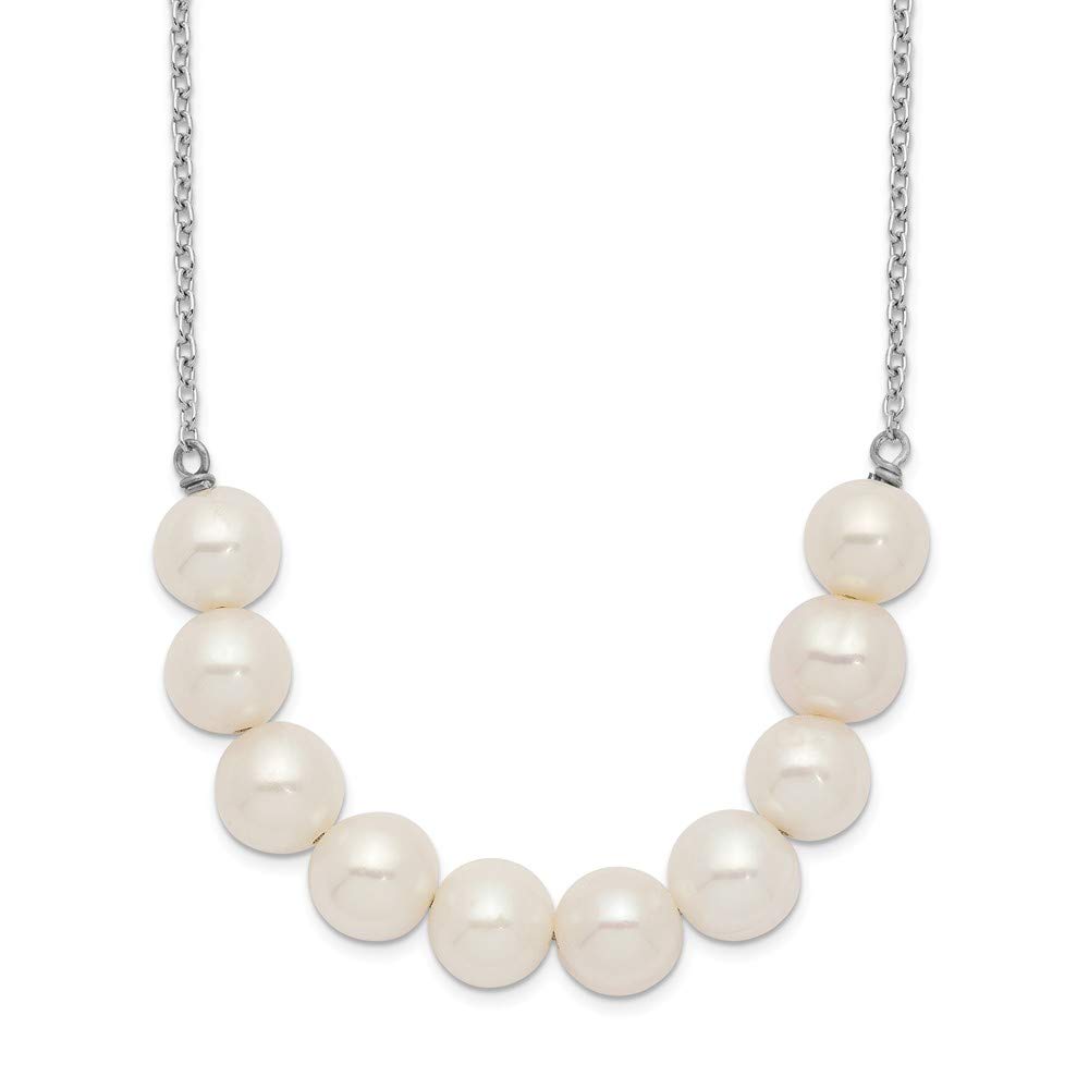 925 Sterling Silver 6-7mm White Off-Round Freshwater Cultured Pearl Necklace for Women - Elegant Jewelry Gift for Bridal, Wedding, Anniversary & Special Occasions