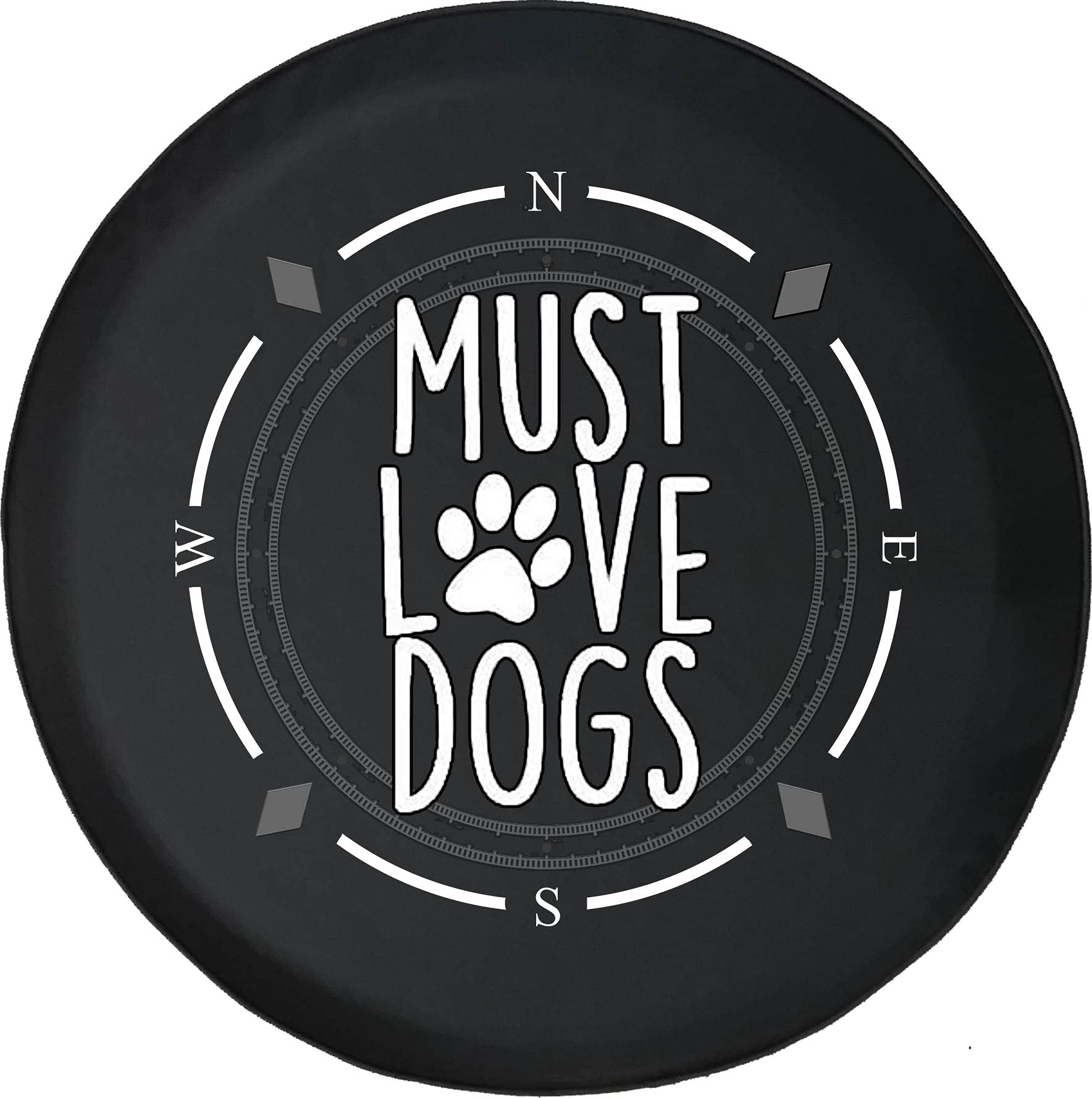 American Unlimited Spare Tire Cover with Compass & Dog Paw Print Design - Universal Fit for SUVs, Trailers, RVs & Most Vehicles | Durable Wheel Protection for Outdoor Adventures & Road Trips