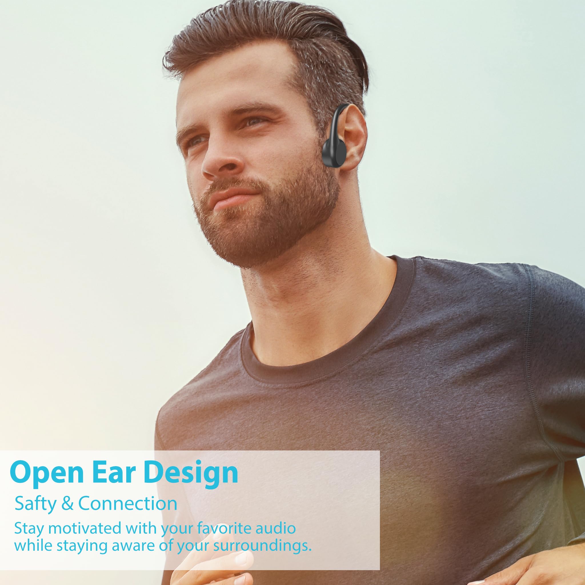 Bluetooth 5.3 Bone Conduction Headphones with IPX8 Waterproof & 32GB MP3 Player - Wireless Open Ear Headphones for Swimming, Running, Cycling, Driving & Hiking - Perfect for Workouts, Commuting & Outdoor Sports