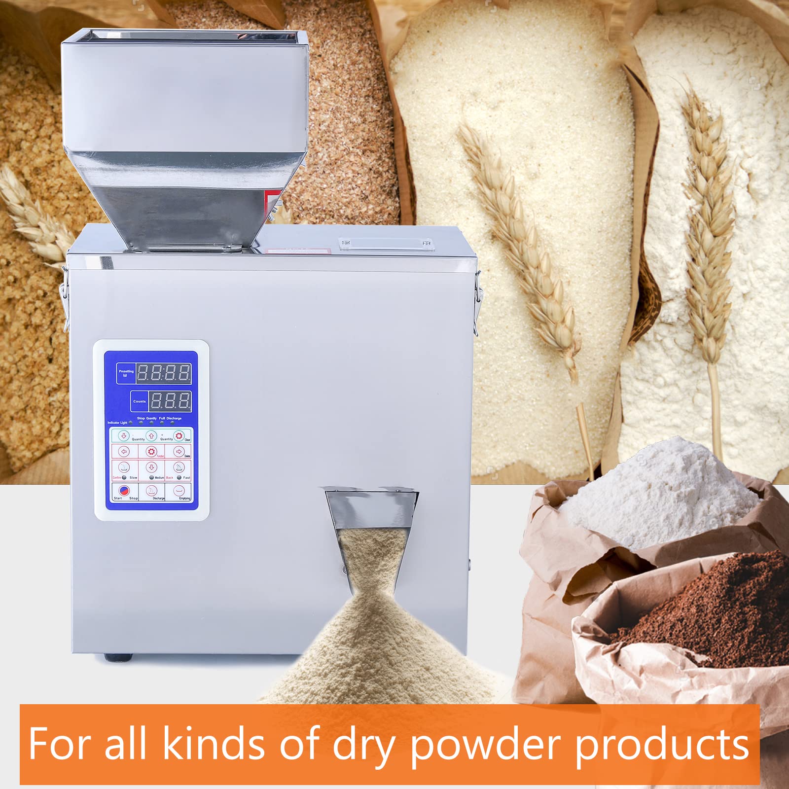 Automatic Powder Filling Machine for Flour, Beans & Glitter | 1-200g Capacity | Particle Dispenser for Food, Cosmetics & Crafts Packaging