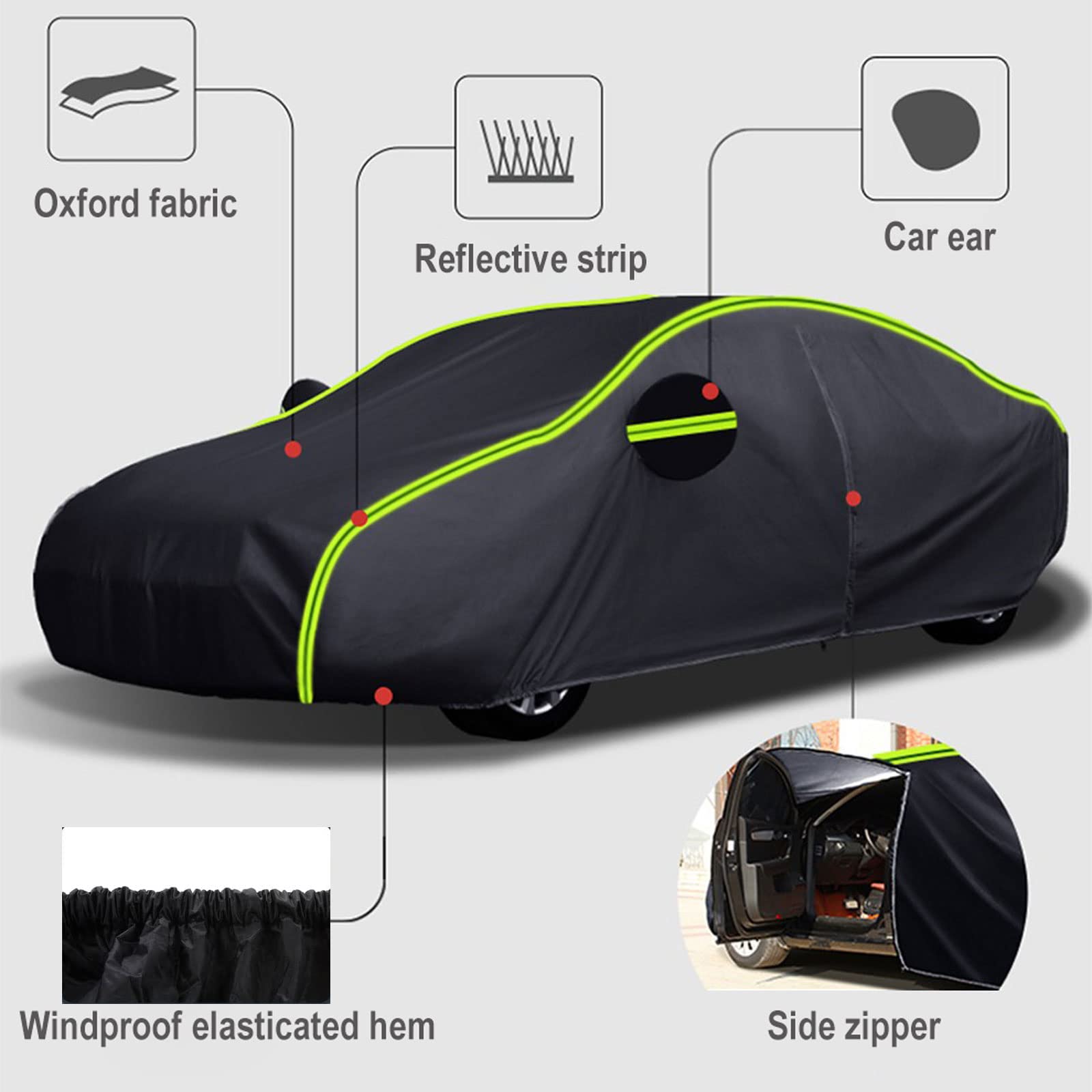 Premium Waterproof Windproof Dustproof Car Cover for Mercedes-Benz AMG GLE 63/GLE 63 S Coupe - Universal Full Protection with Door Zipper - Ideal for Outdoor Parking, Travel & Long-Term Vehicle Storage
