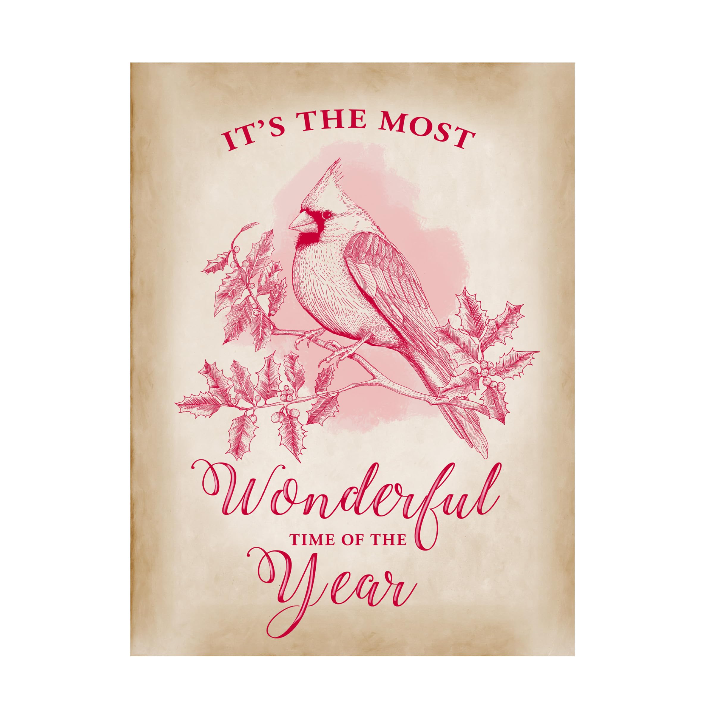 Trademark Fine Art 'Christmas Cardinal' Canvas Wall Art Print - Holiday Home Decor for Living Room, Bedroom & Office