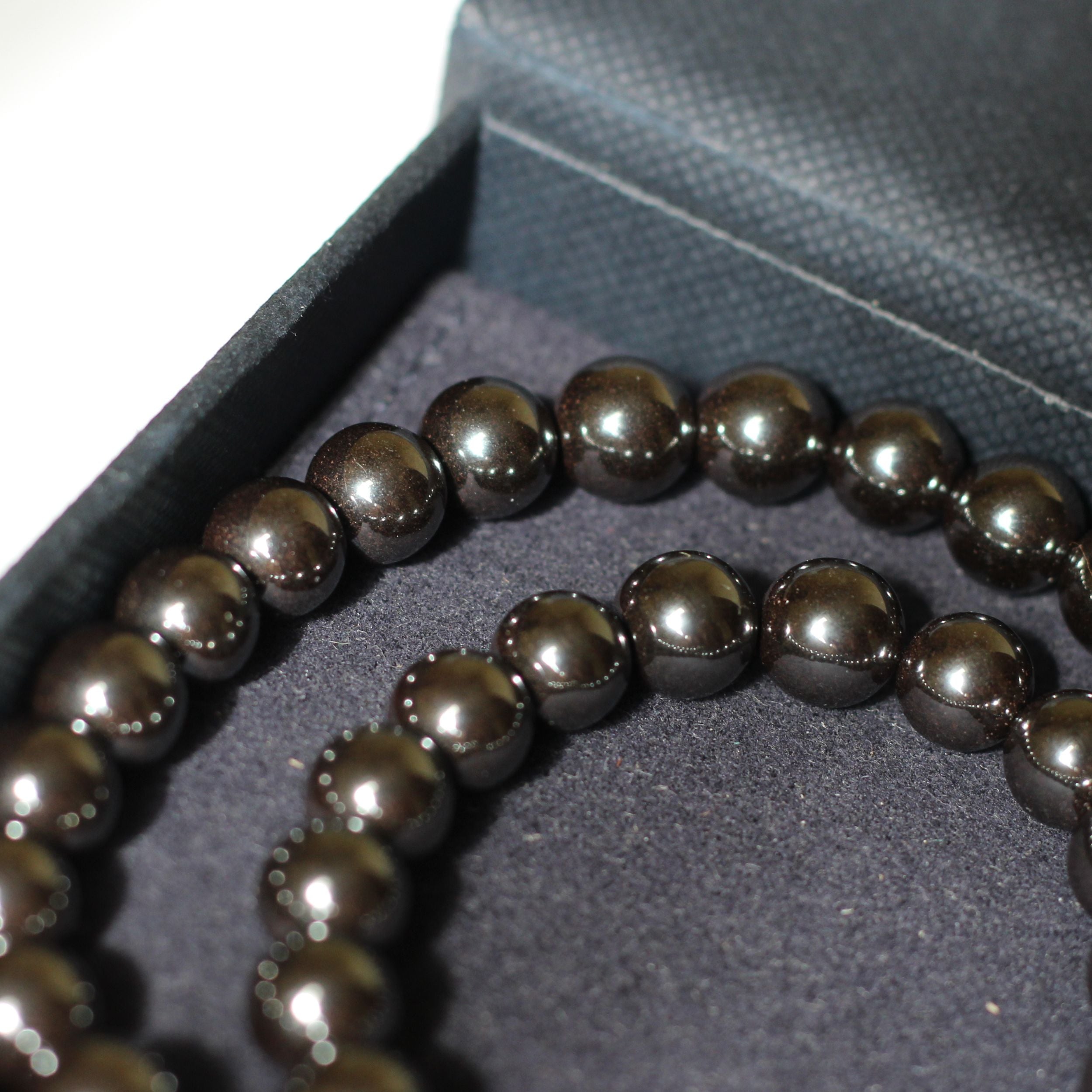 Hematite Beaded Necklace for Women - Healing Stone Jewelry with Magnetic Therapy - Elegant Black Gemstone Bead Necklace for Stress Relief & Energy Balance | Perfect for Meditation, Yoga & Spiritual Healing